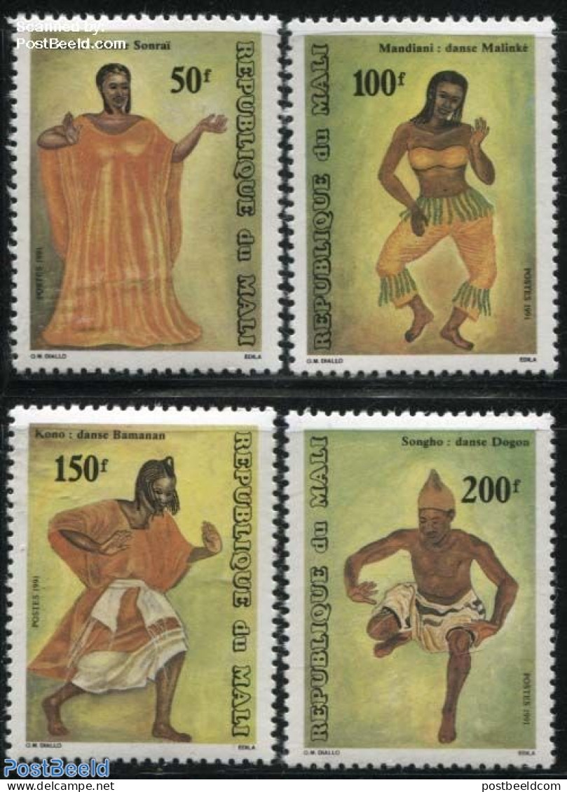 Mali 1991 Dances 4v, Mint NH, Performance Art - Various - Dance & Ballet - Folklore - Danza