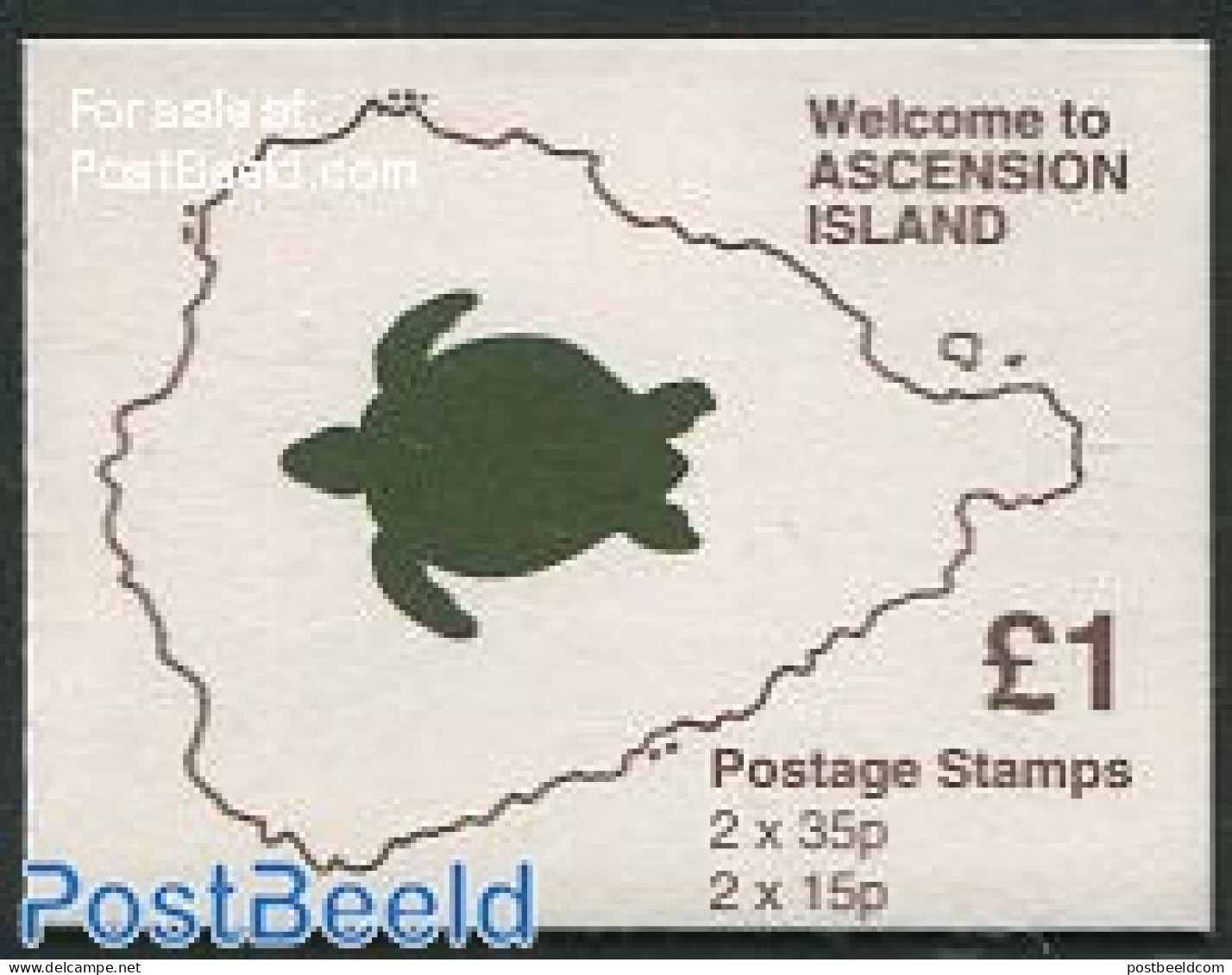 Ascension 1997 Bird Definitives, Booklet (turtle On Cover), Mint NH, Nature - Birds - Turtles - Stamp Booklets - Unclassified