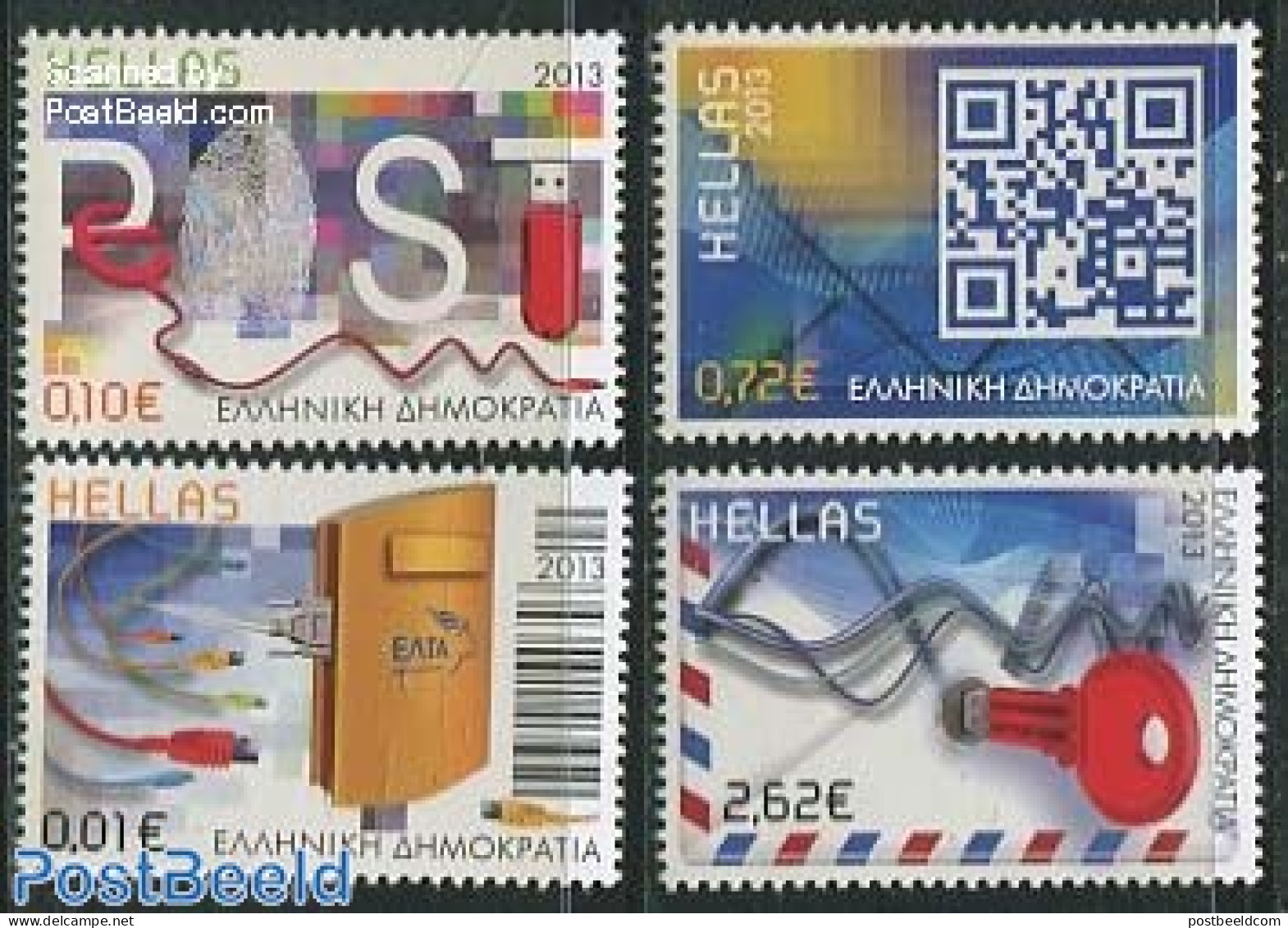 Greece 2013 Electronic Mail 4v, Mint NH, Science - Computers & IT - Post - Neufs