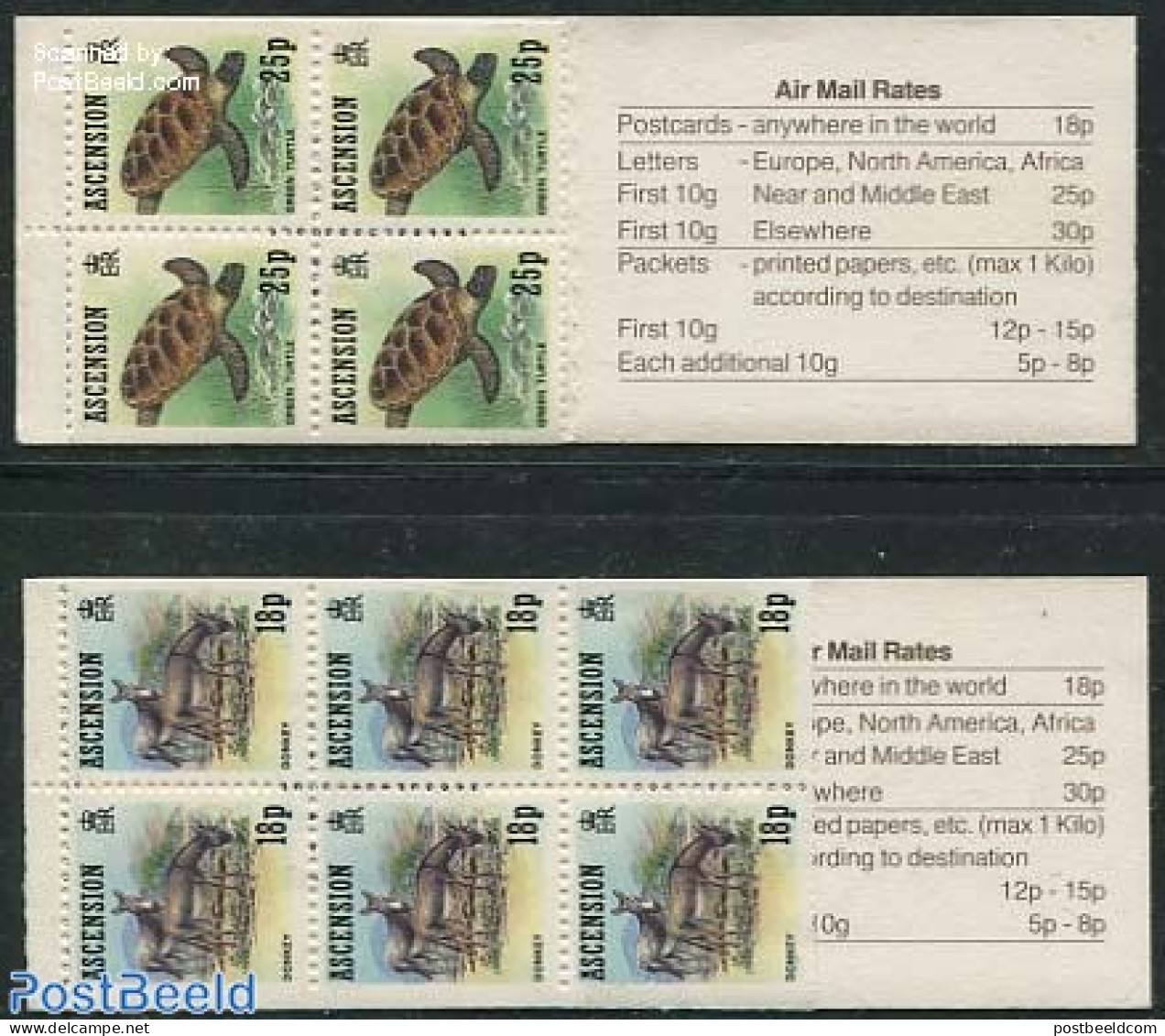 Ascension 1989 Animals 2 Booklets, Mint NH, Nature - Animals (others & Mixed) - Turtles - Stamp Booklets - Ohne Zuordnung