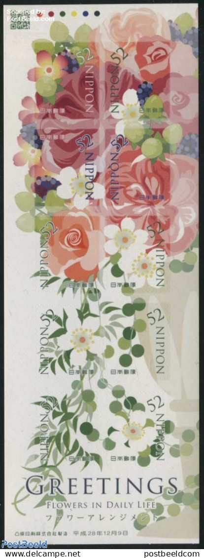 Japan 2016 Flowers In Daily Life 10v S-a, Mint NH, Nature - Flowers & Plants - Roses - Ungebraucht