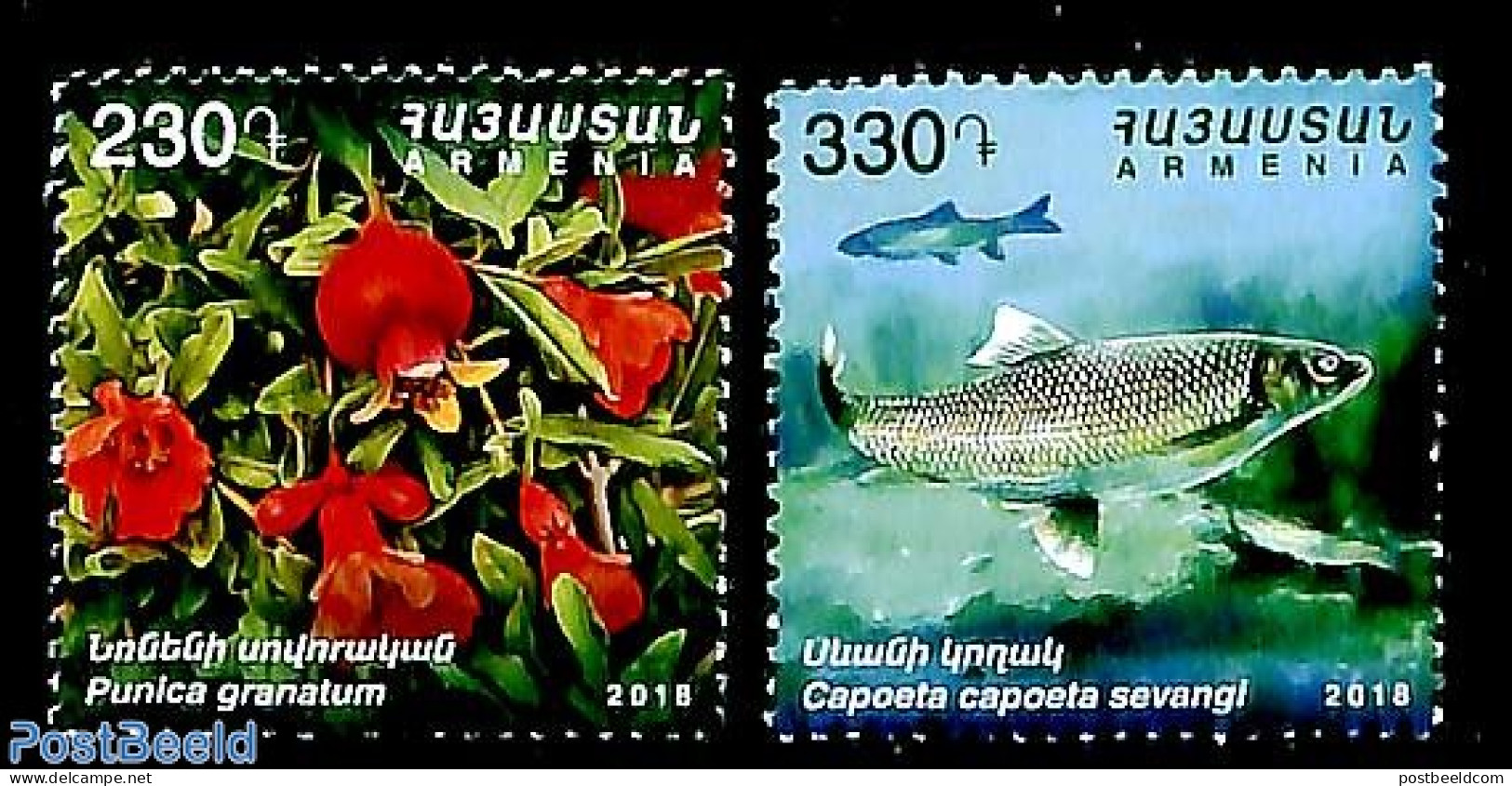 Armenia 2018 Flora & Fauna 2v, Mint NH, Nature - Fish - Flowers & Plants - Poissons