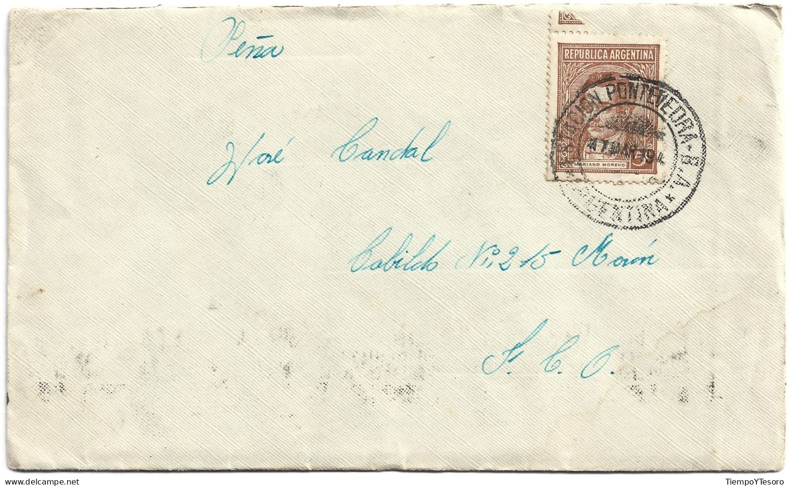 Correspondence - Argentina, Buenos Aires, Mariano Moreno Stamps, 1940, N°1560 - Briefe U. Dokumente