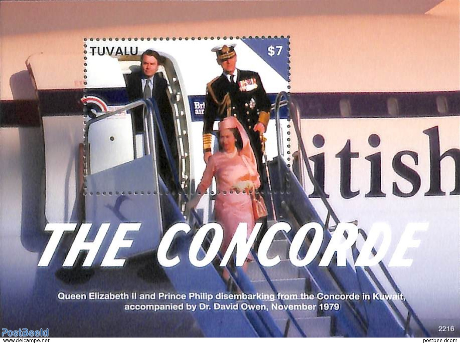 Tuvalu 2022 The Concorde S/s, Mint NH, History - Transport - Kings & Queens (Royalty) - Concorde - Aircraft & Aviation - Familles Royales