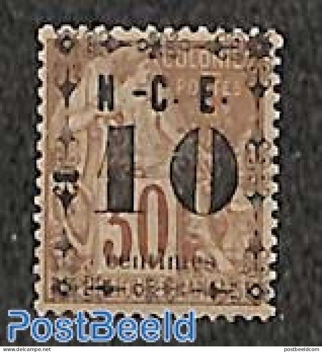 New Caledonia 1891 10c On 30c Brown, Stamp Out Of Set, Mint NH - Ongebruikt
