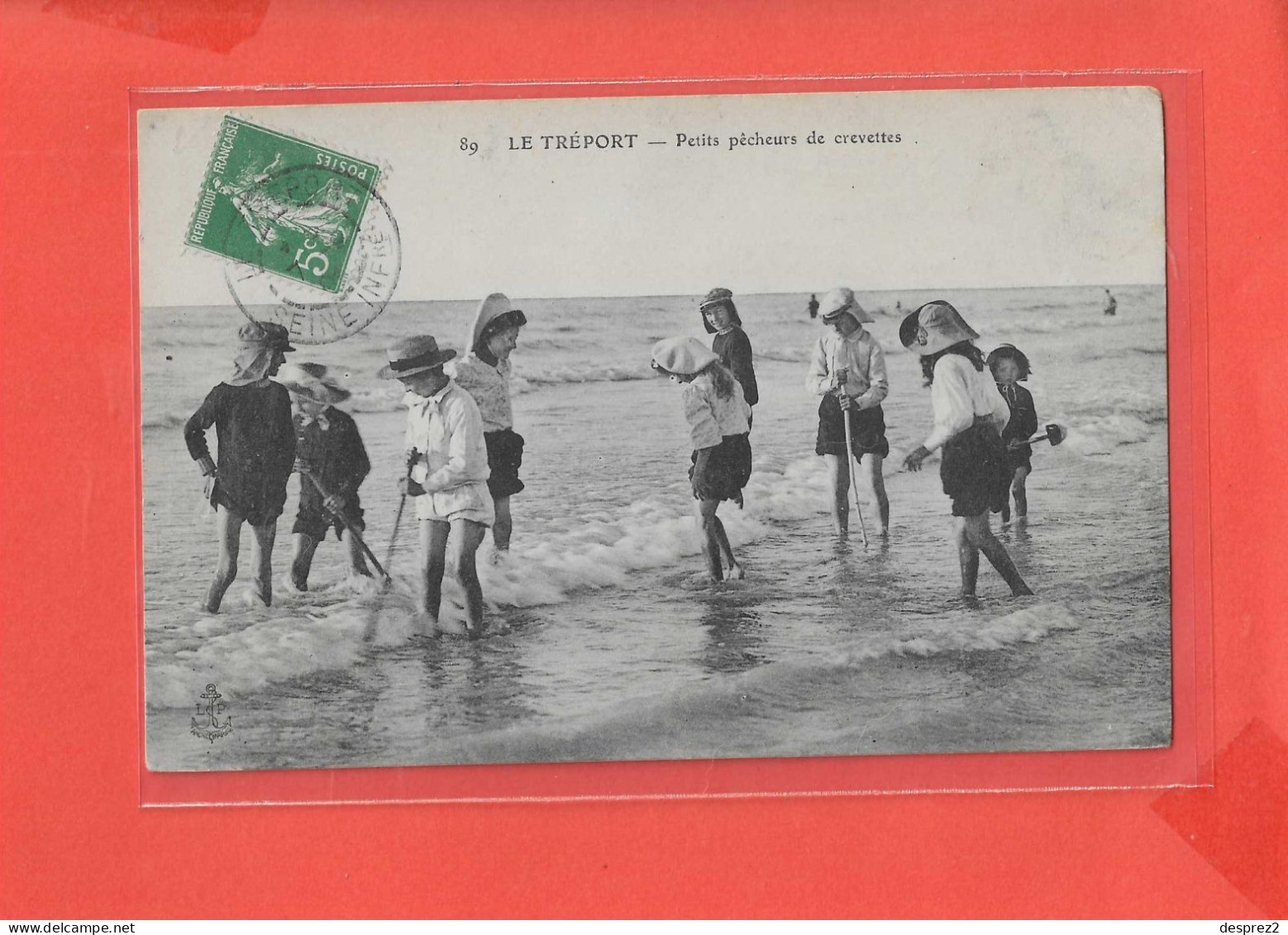 76 LE TREPORT Cpa Animée Petits Pecheurs De Crevettes          89 Edit LP - Le Treport