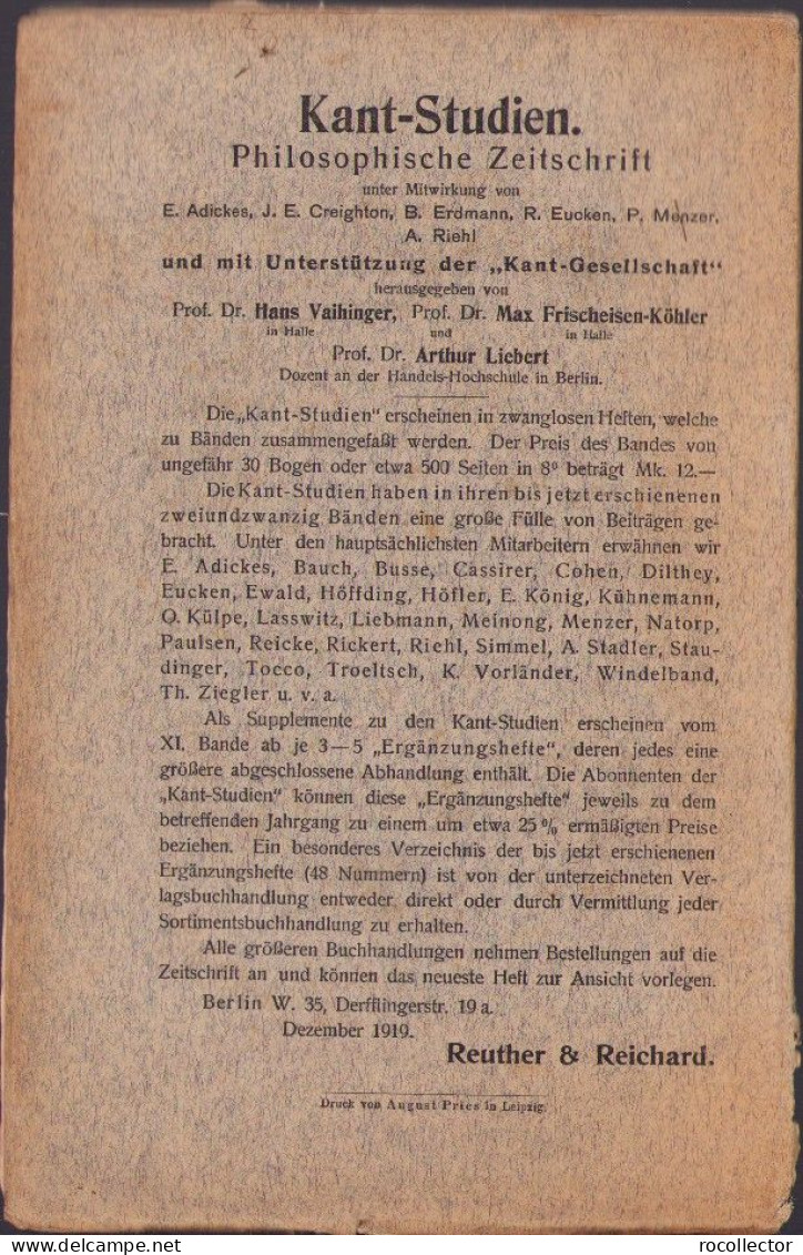 Empfindung Und Vorstellung Ein Beitrag Zur Klärung Psychologischer Grundbegriffe Von Paul Hofmann 1919 C3863N - Old Books