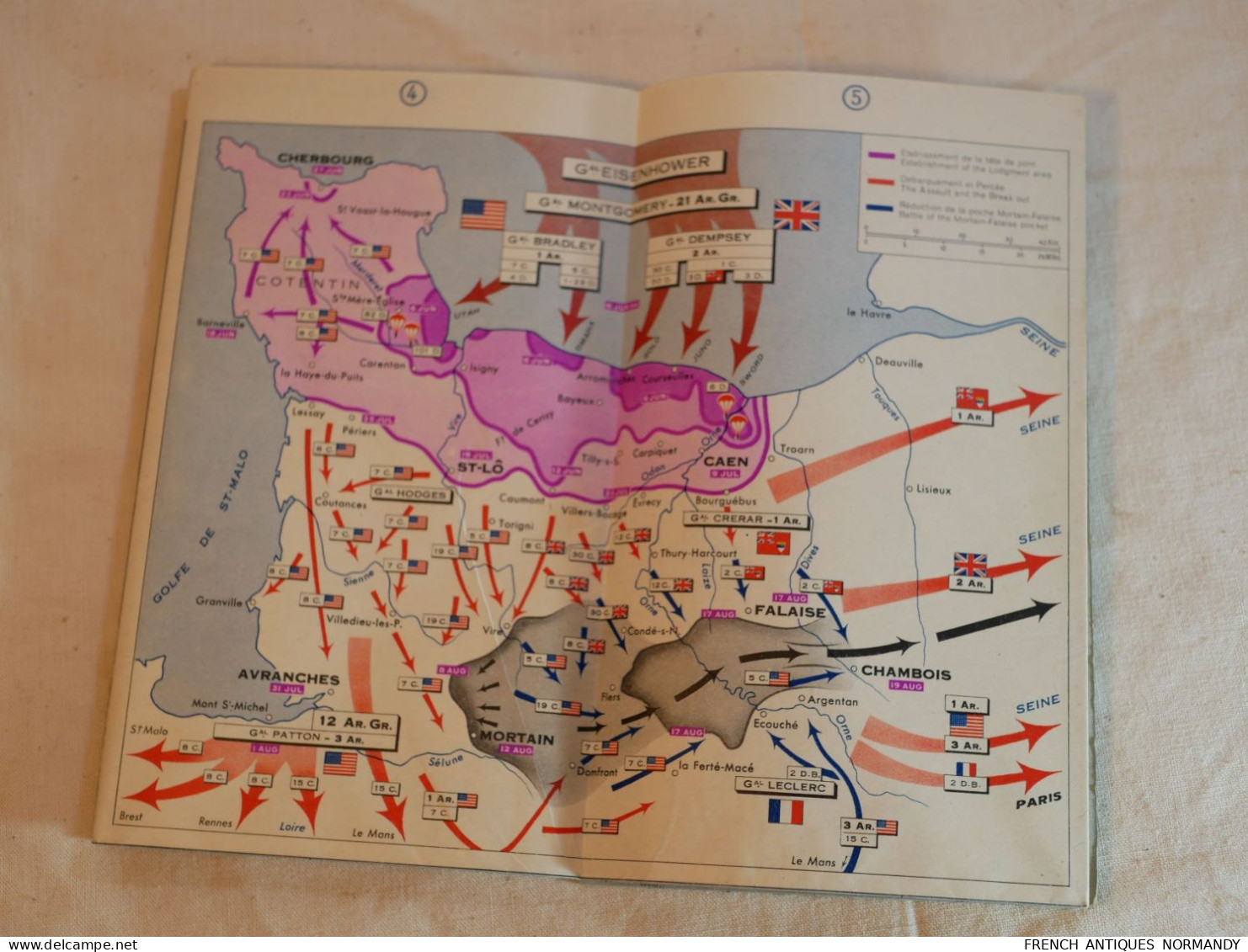 RARE Carte Michelin Numéro 102 De 1947 Battle Of Normandy  Bataille De Normandie 1944 Ref 1  Attention Carte Originale - 1901-1940