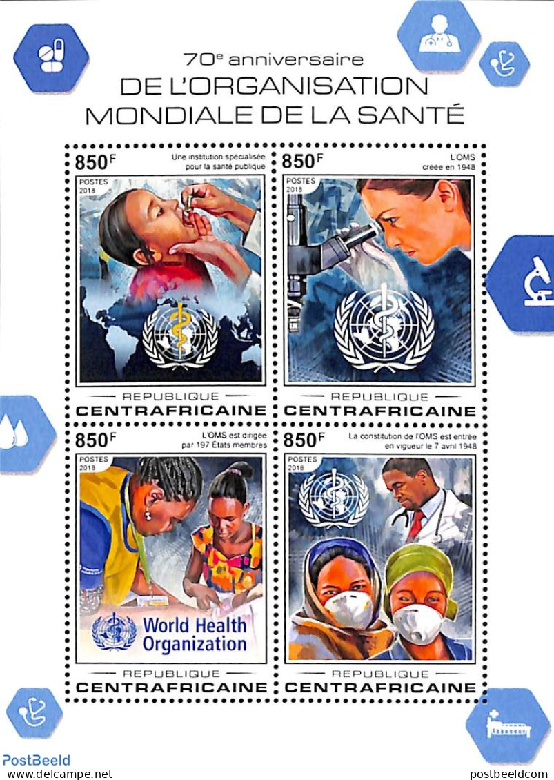 Central Africa 2018 WHO 4v M/s, Mint NH, Health - Health - Centrafricaine (République)