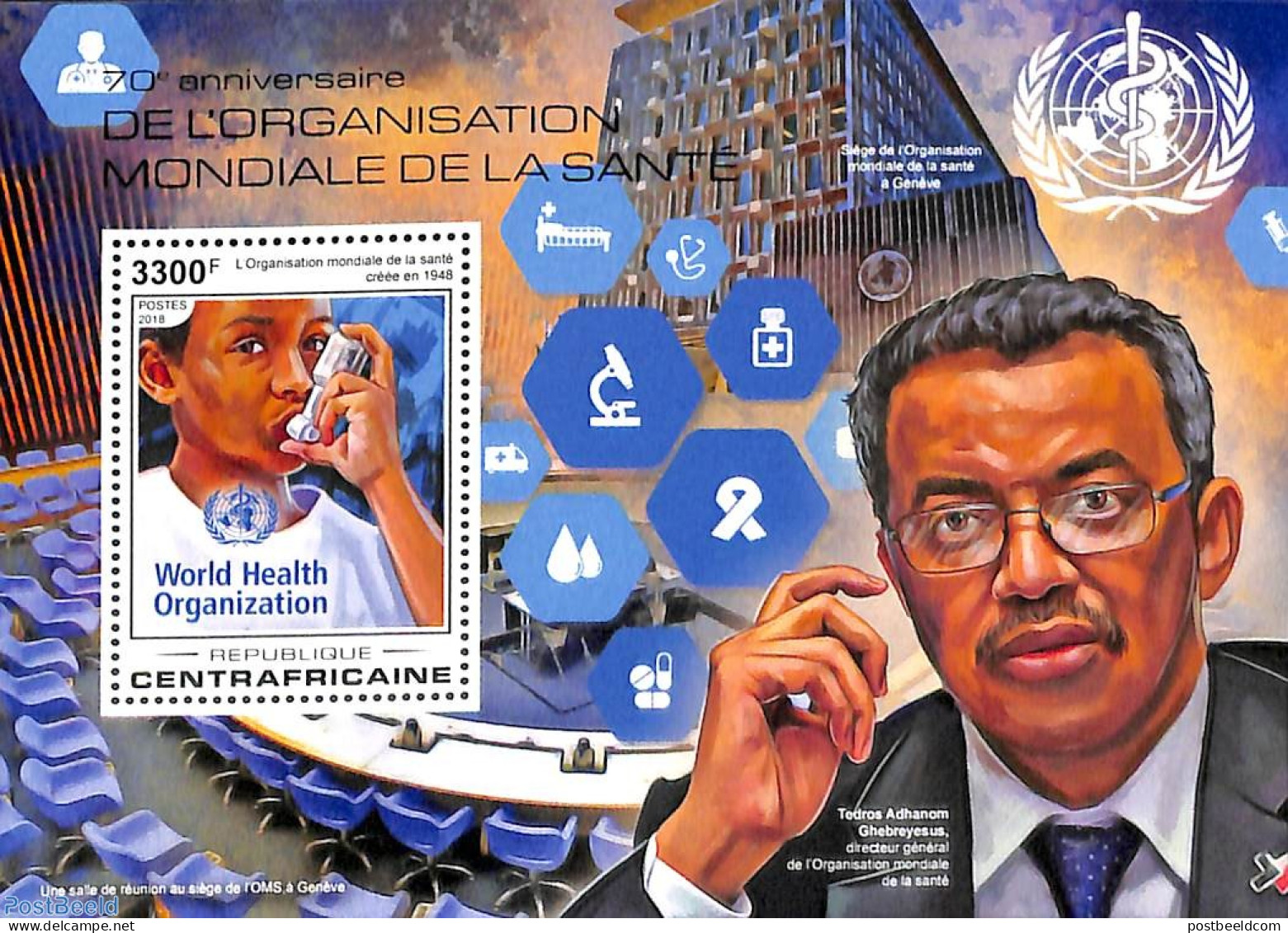 Central Africa 2018 W.H.O. S/s, Mint NH, Health - Health - Centrafricaine (République)