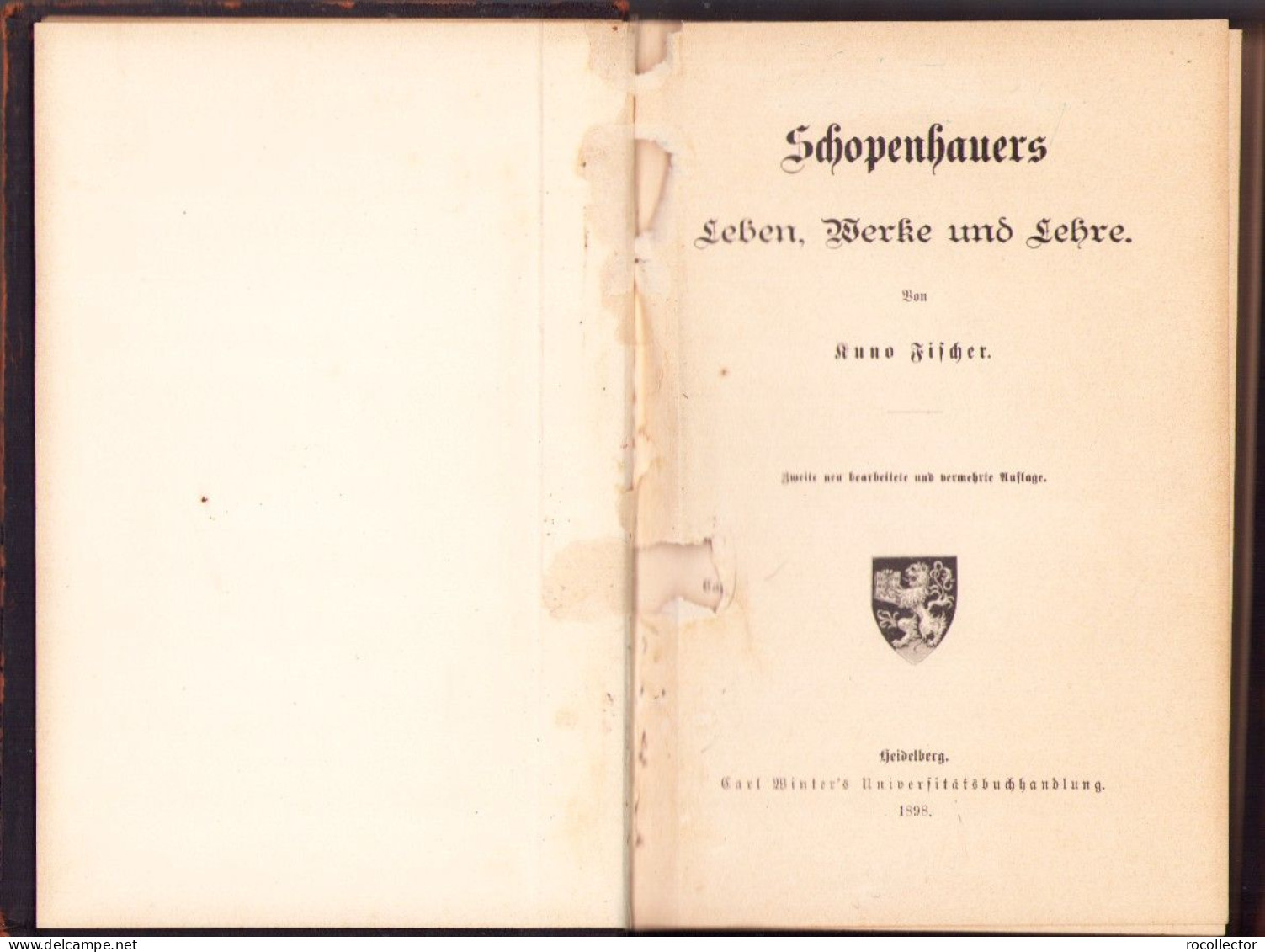Schopenhauers Leben Werke Und Lehre Von Kuno Fischer 1898 C3862N - Libros Antiguos Y De Colección