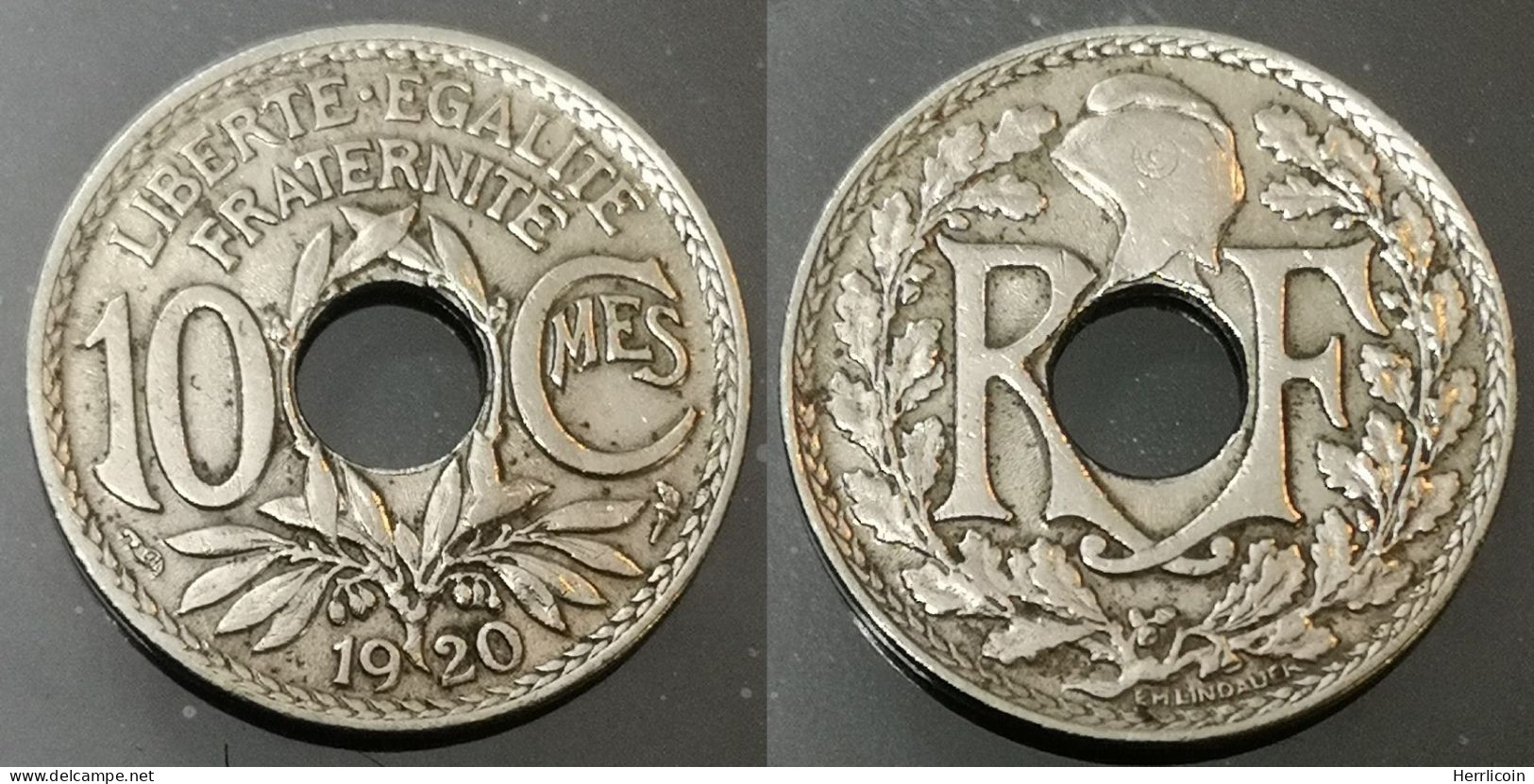 Monnaie France - 1920 - 10 Centimes Lindauer Cupronickel, Non Souligné - 25 Centimes