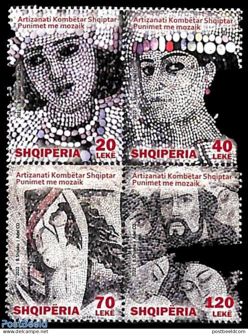 Albania 2022 Mosaics 4v [+], Mint NH, Art - Mosaics - Albania