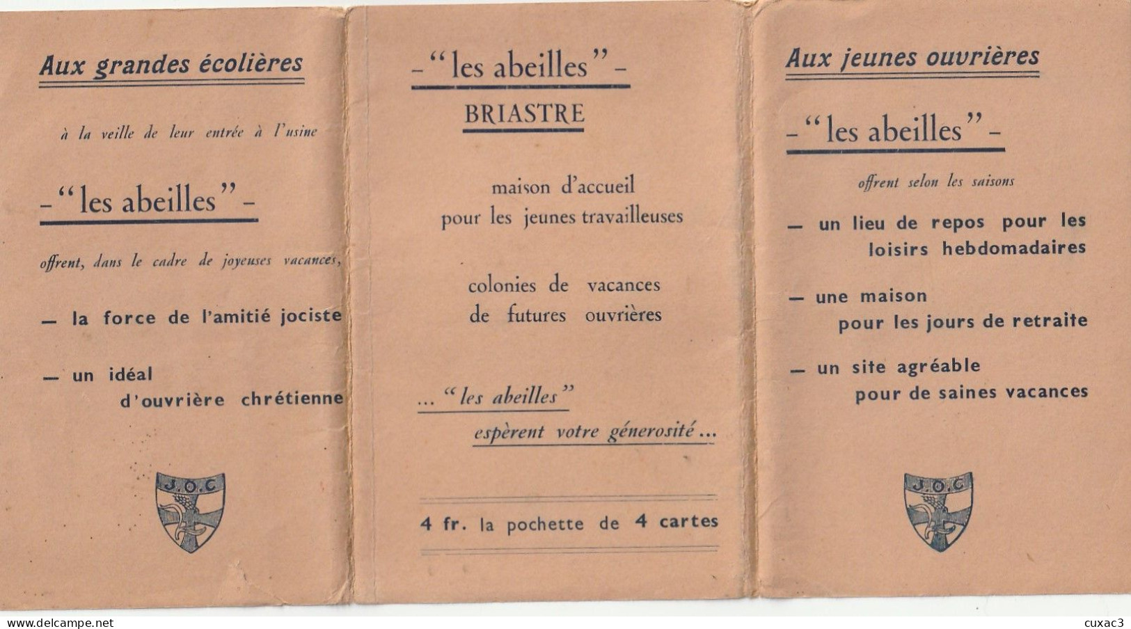 Henry Morin 4 Cartes Avec Pochette - Aux Jeunes Ouvrières  Les Abeilles - Maison D'accueil Pour Les Jeunes Travailleuses - Autres & Non Classés