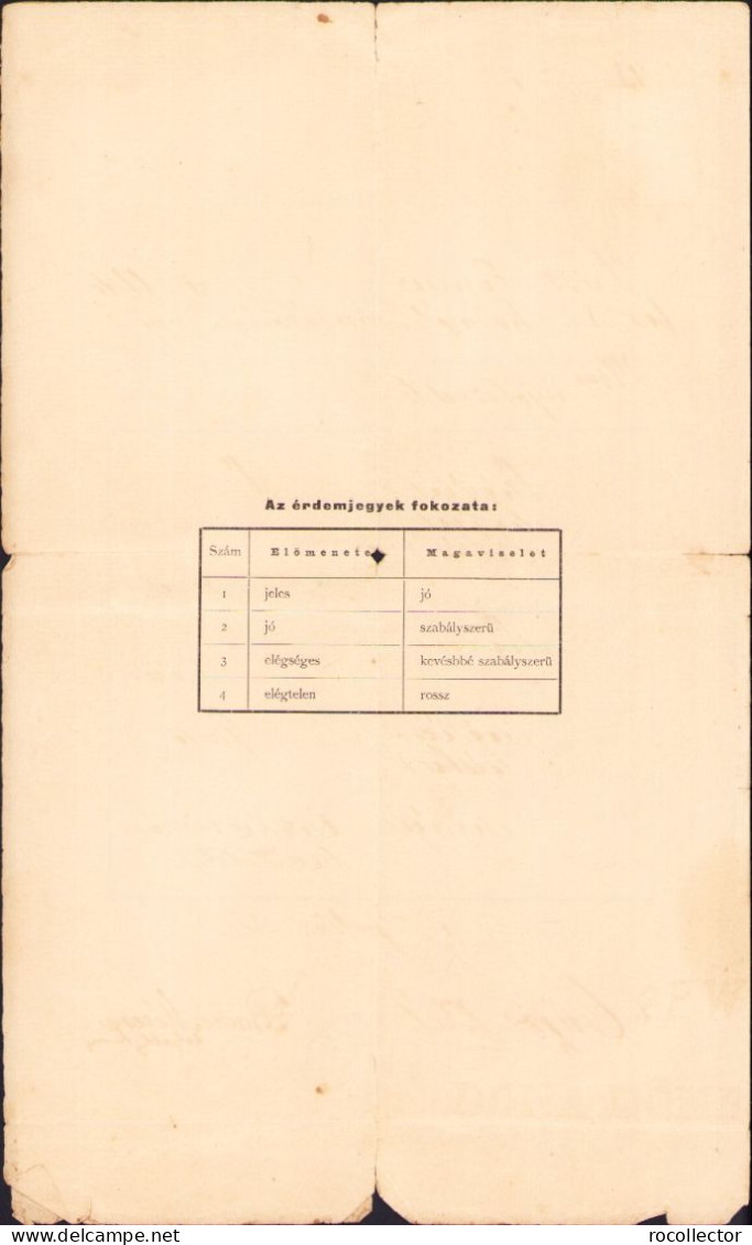 Gimnáziumi Bizonyitvány Szászváros, 1900 A2387N - Diploma's En Schoolrapporten