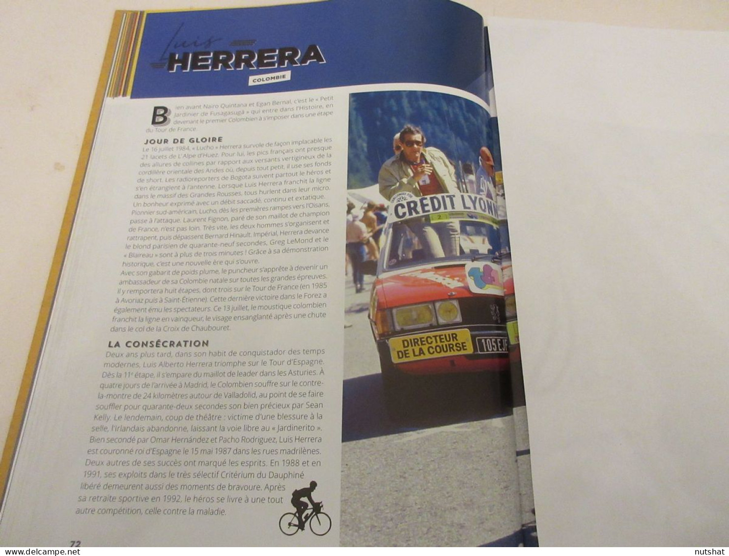 CYCLISME COUPURE LIVRE EC072 Luis HERRERA Equipe COLOMBIA - Deportes