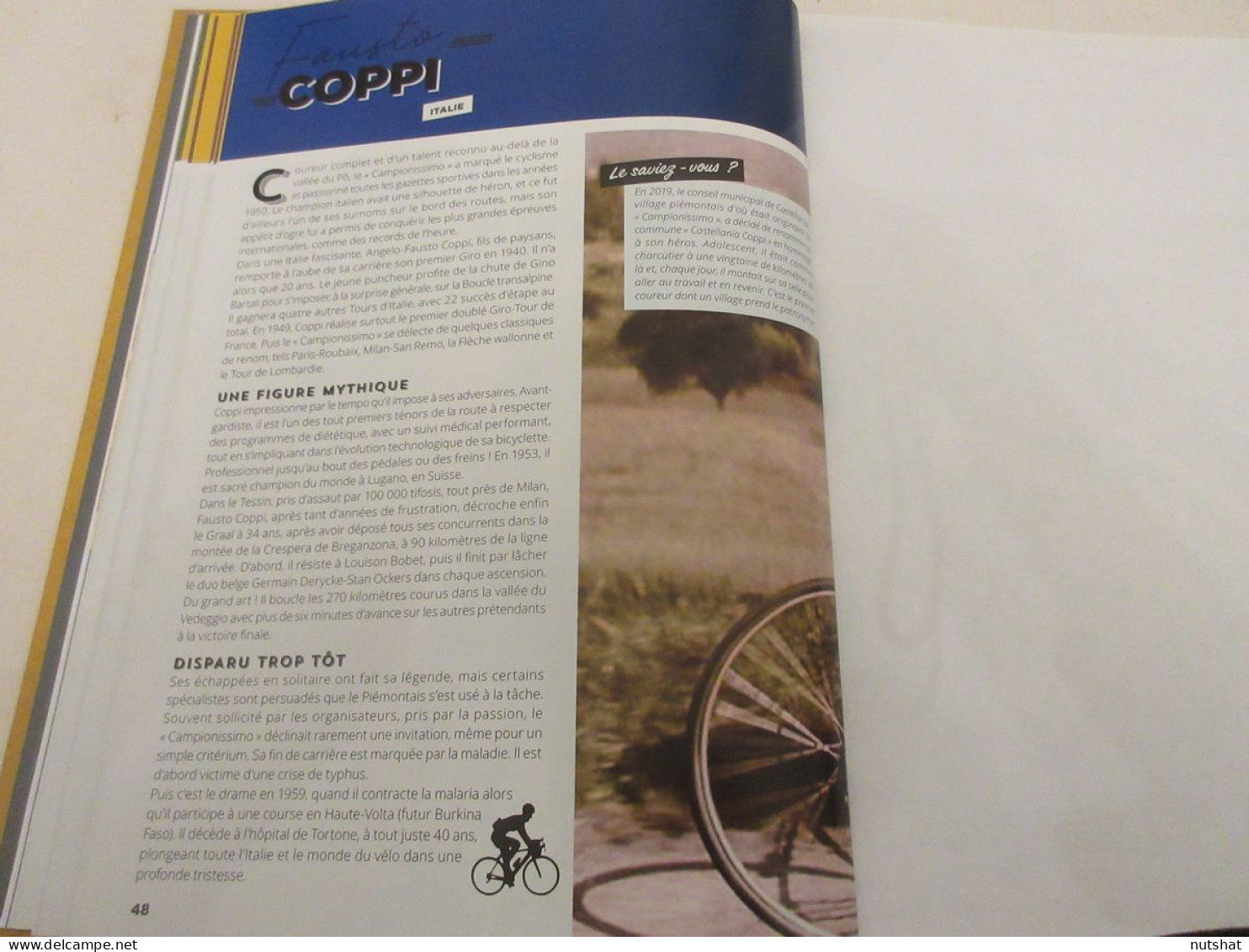 CYCLISME COUPURE LIVRE EC048 Fausto COPPI BIANCHI  - Deportes