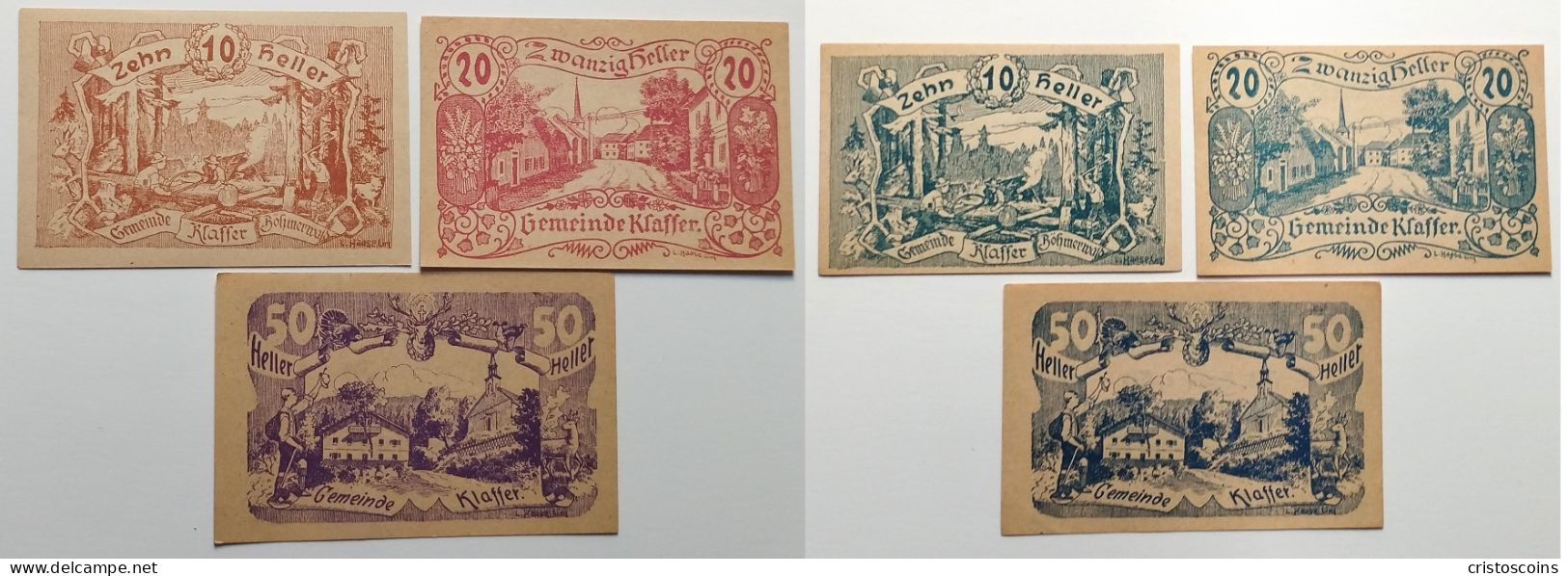 Austria Set 6 Pices  Notgeld  Klaffer, OÖ., Gemeinde  1920 (Ban.2023 - Autriche