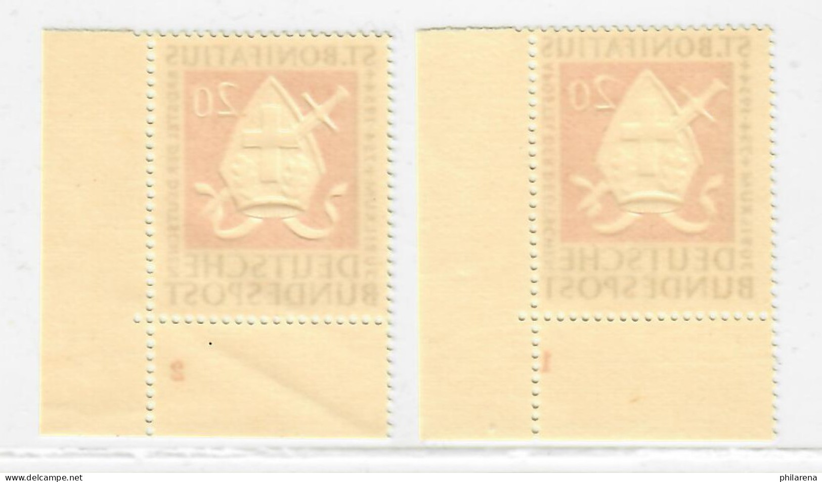 Bund: MiNr. 199 Mit Sektor Nr. 1 +2  Im Eckrand, Postfrisch, ** - Unused Stamps