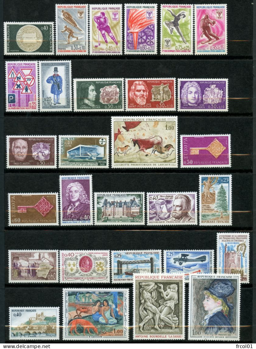 France, Yvert Année Complète 1968**, Luxe, 1542/1581, 40 Timbres , MNH - 1960-1969