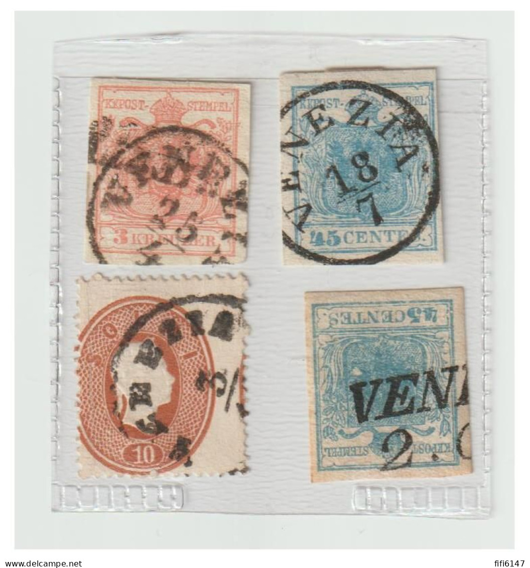 ITALIE --LOMBARDO-VENETIE -- Lot De 4 Timbres Oblitérés De VENEZIA - Lombardo-Veneto