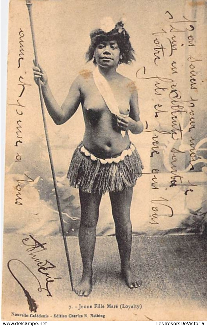 Nouvelle Calédonie - Jeune Fille Maré - Loyalty - Charles B. - Sein Nu - Carte Postale Ancienne - Nouvelle-Calédonie