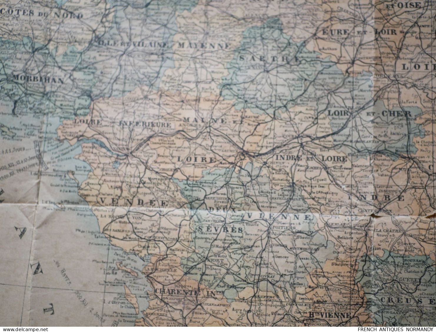 Carte de France Pierre RAOUL  Administrative et Commerciale entre deux guerres 1:1500000 avec les zones d'occupation