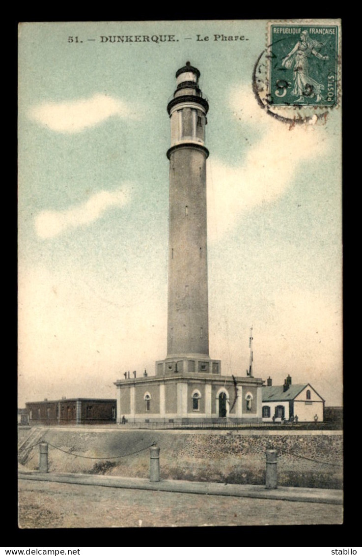 59 - DUNKERQUE - LE PHARE - CARTE COLORISEE - Dunkerque