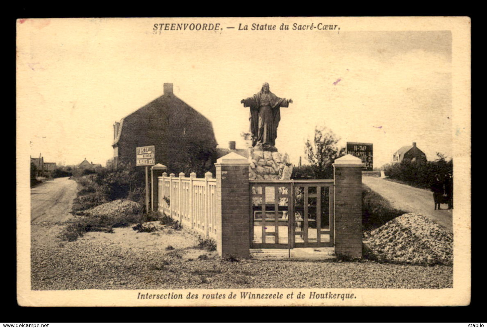 59 - STEENVOORDE - LA STATUE DU SACRE-COEUR - Steenvoorde