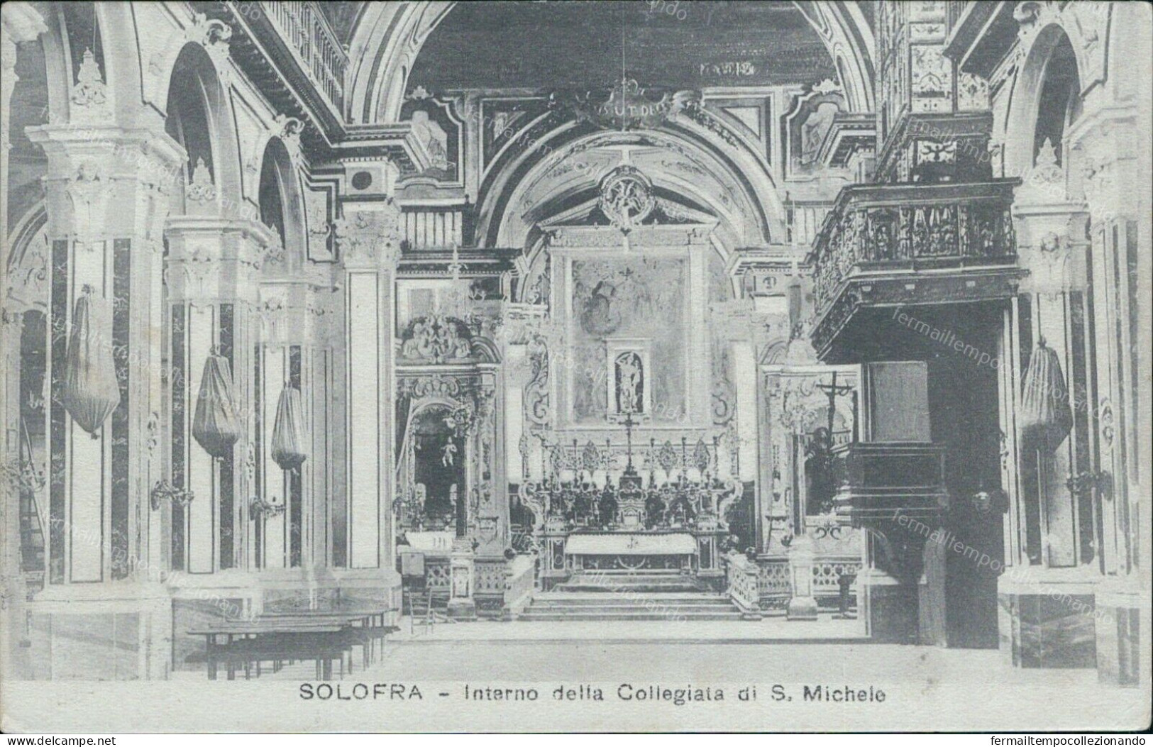 Cp60 Cartolina Solofra Interno Della Collegiata Di S.michele Avellino Campania - Avellino