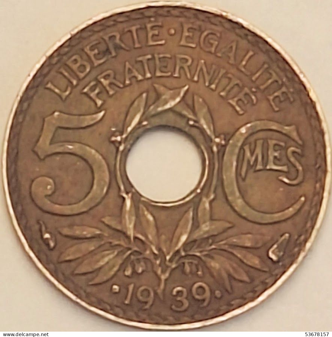 France - 5 Centimes .1939., KM# 875a (#3981) - 5 Centimes