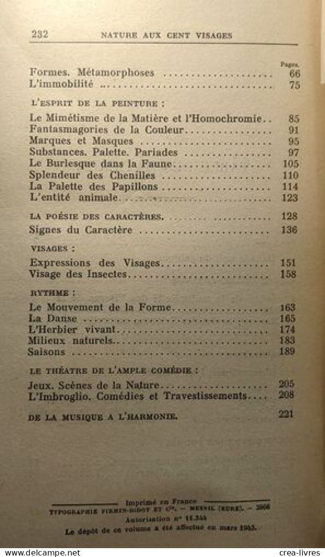 L'art La Vie Et Les Formes Tome I Nature Aux Cent Visages - Arte