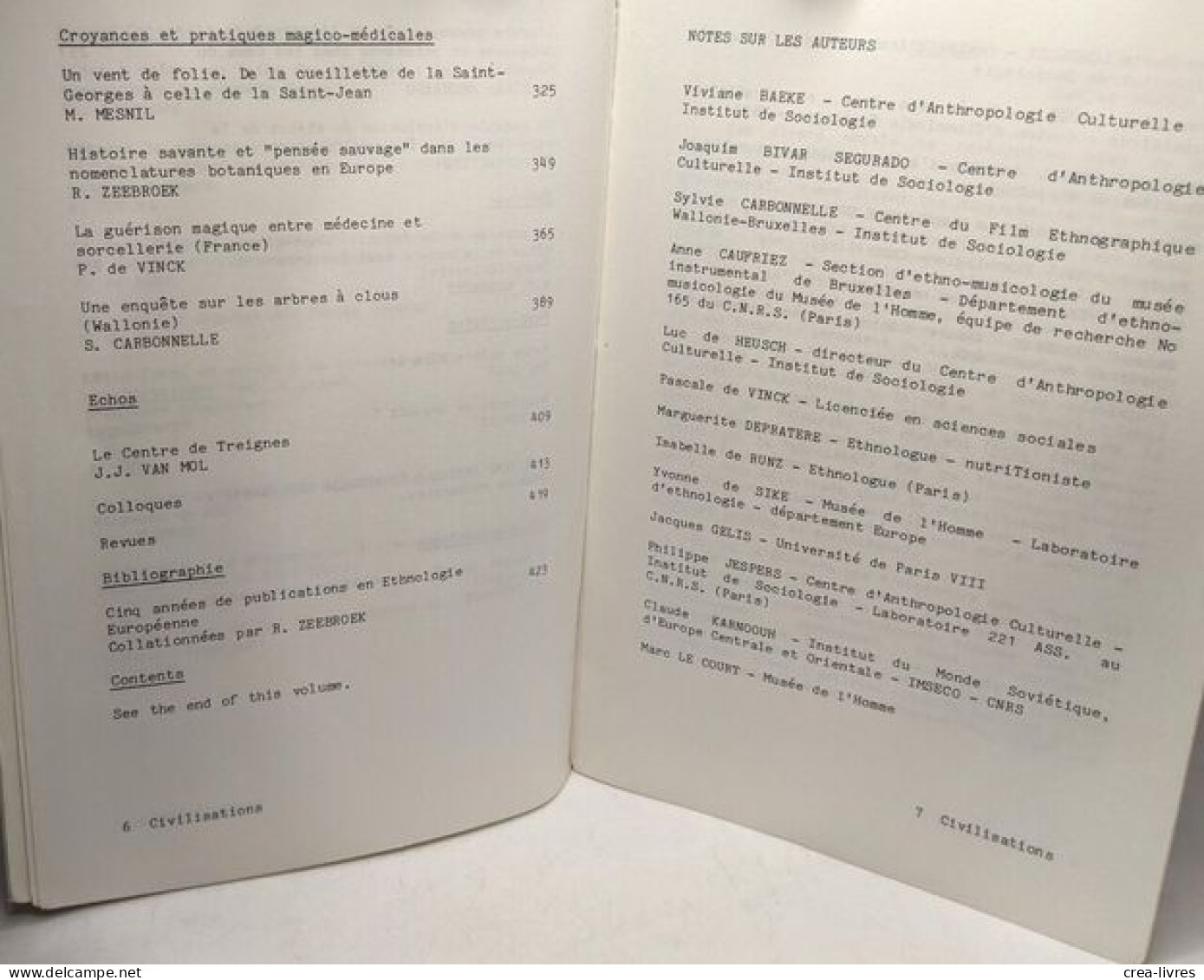 Ethnologies D'Europe Et D'ailleurs - Civilisations VOL. XXXVI 1986 N°1-2 --- Numéro Spécial - Sciences