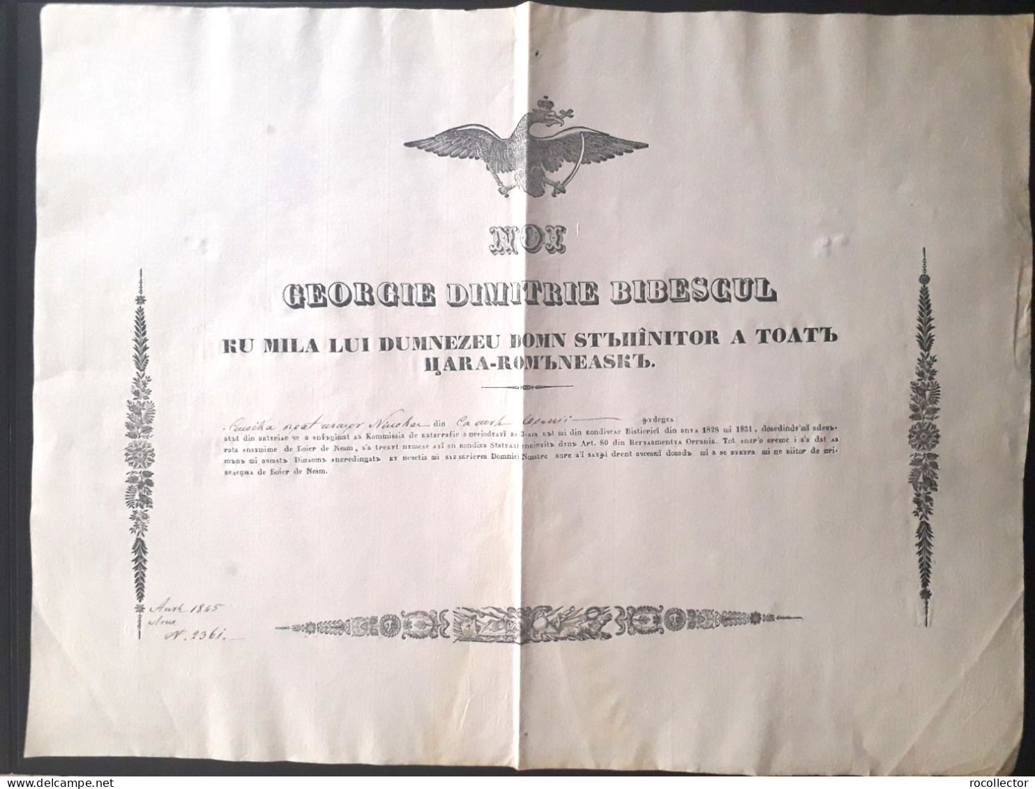 Romanian Nobility Diploma 1845 PM120 - Diplomi E Pagelle