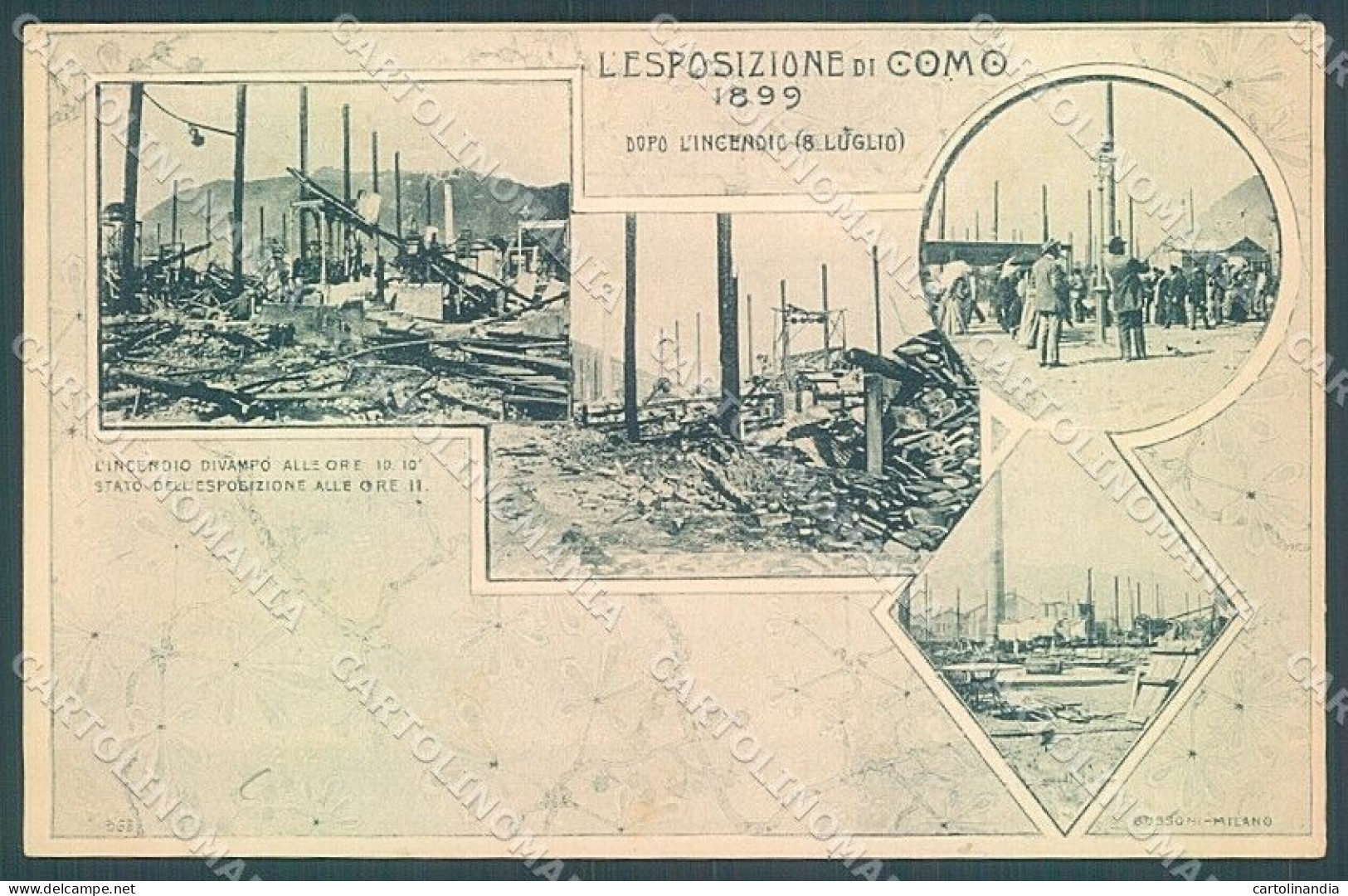 Como Città Esposizione 1899 Dopo Incendio Cartolina JK4789 - Como