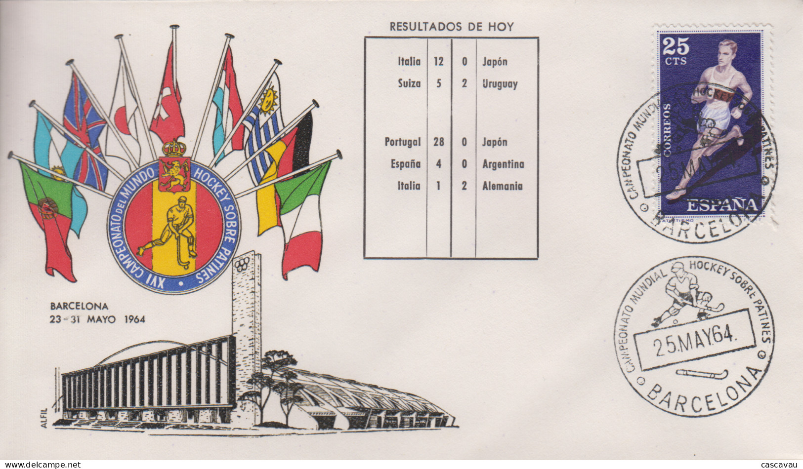 Enveloppe    ESPAGNE   Championnat  Du   Monde   De   HOCKEY  SUR  GAZON    1964 - Hockey (su Erba)