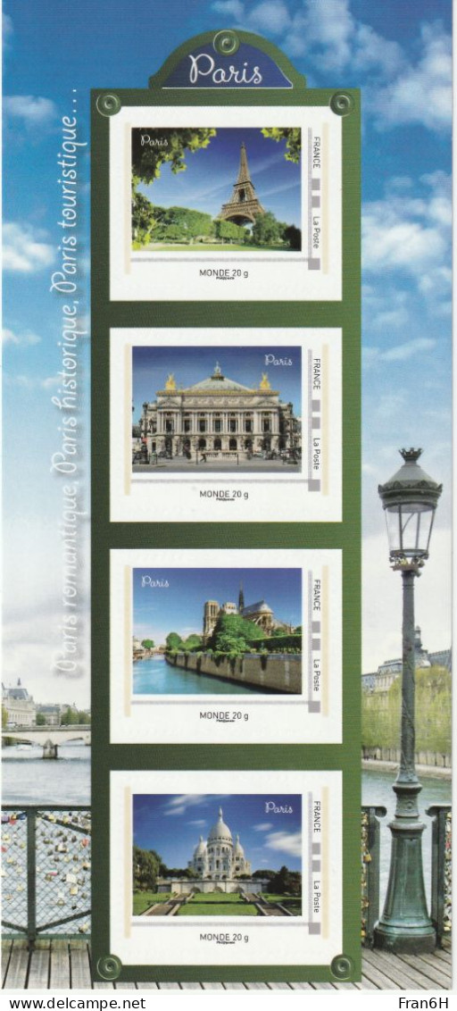 Paris Romantique, Historique, Touristique - Neuf - 4 Timbres VP Monde - Autoadhesif - Autocollant - Collector - Collectors