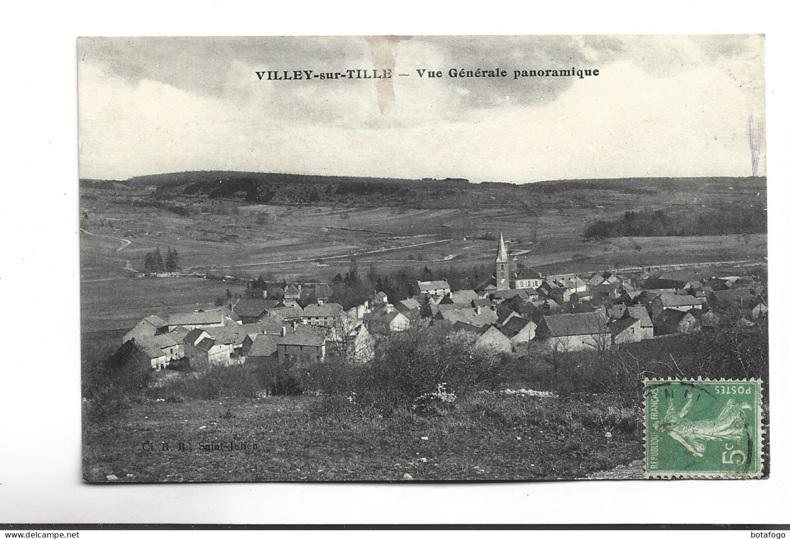 CPA  DPT 21 VILLEY SUR TILLE, VUE PANORAMIQUE En 1921! - Autres & Non Classés