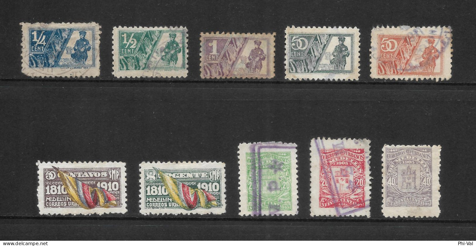 (LOT369) Colombia Medellin Urban Mail. 1903 - 1913. F VLH - Colombia