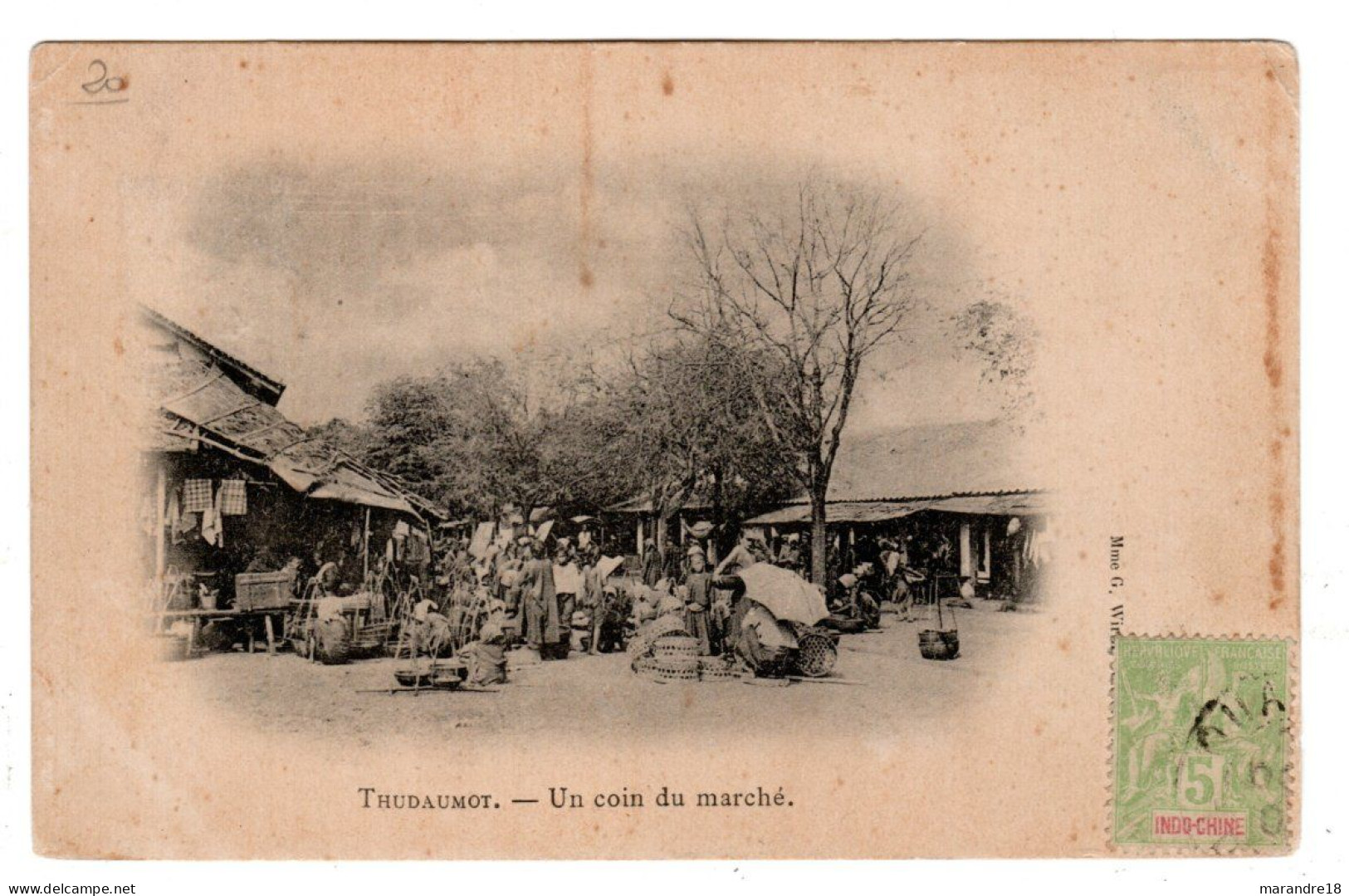 Marcophilie , Carte Postale Avec Cachet Haiphong Tonkin , Viet Nam , Thudaumont - Other & Unclassified