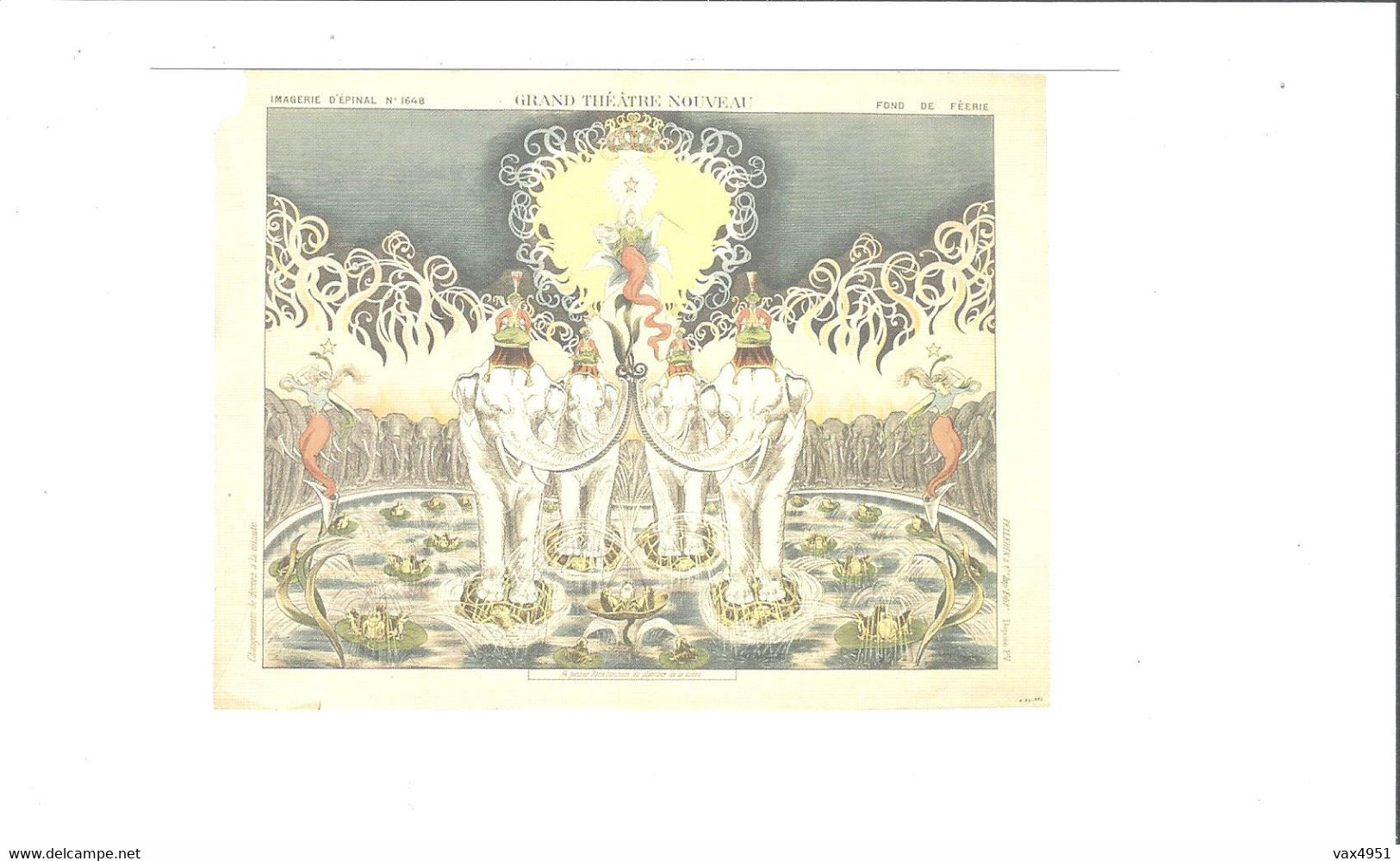 EPINAL  MUSEE DE L IMAGE  GRAND THEATRE  NOUVEAU  PELLERIN ET CIE  LITHOGRAPHIE ELEPHANTS **  RARE     A  SAISIR    **** - Epinal