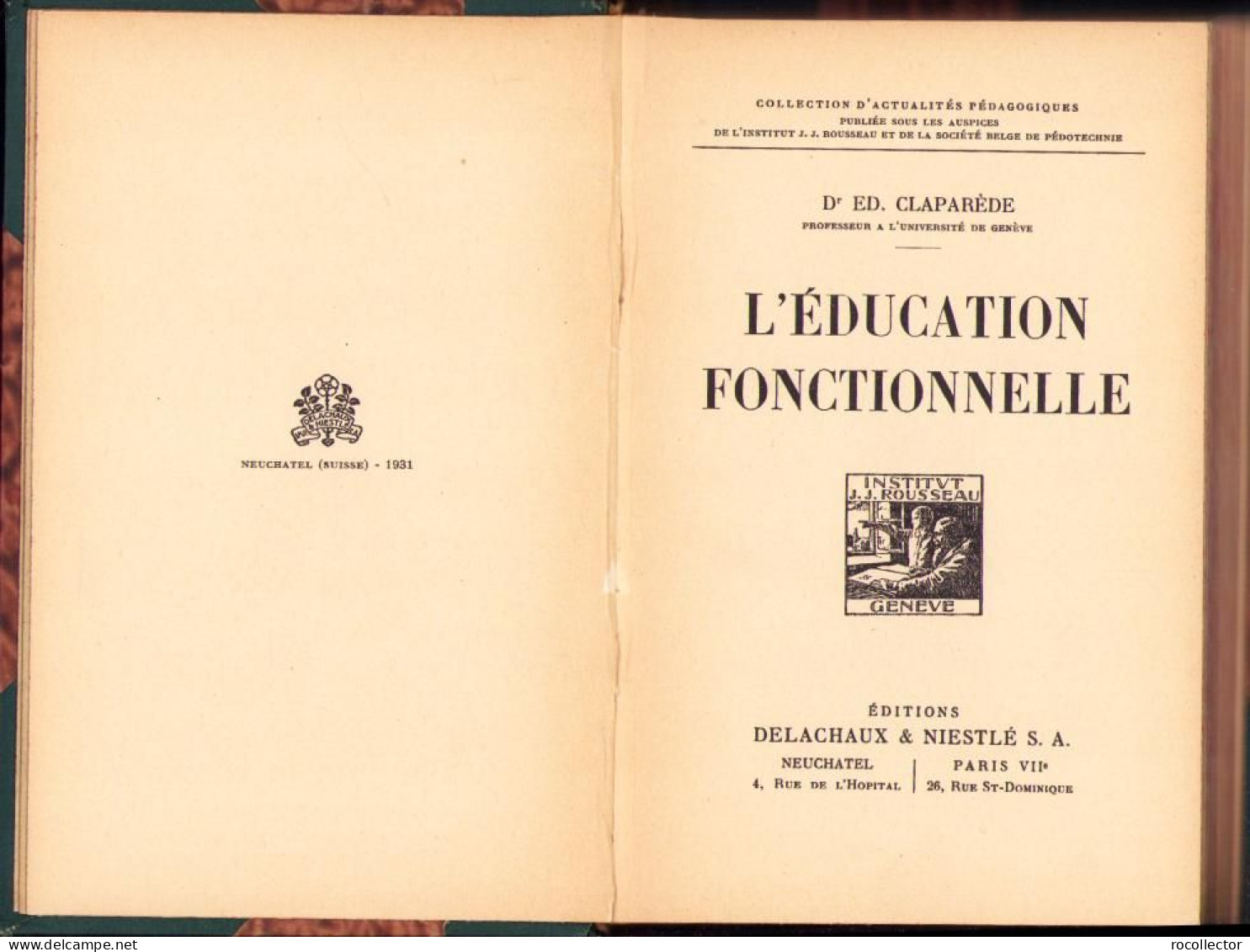 L’education Fonctionelle Par Dr Ed. Claparede C1904 - Libri Vecchi E Da Collezione