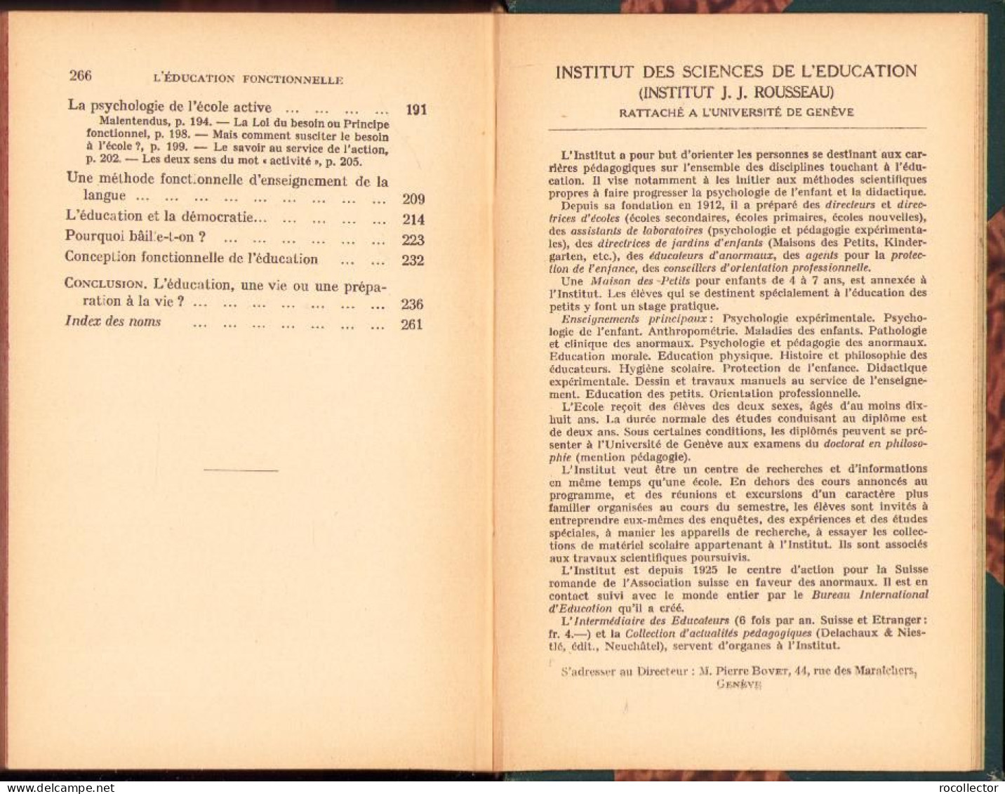 L’education Fonctionelle Par Dr Ed. Claparede C1904 - Alte Bücher