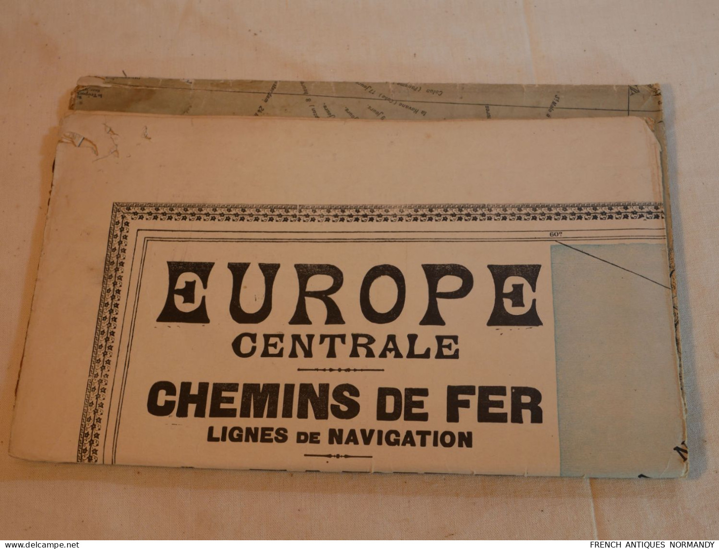 Carte Taride Double Face France Belgique Et Europe Centrale Chemin De Fer Et Lignes De Navigation Attention Carte Coupée - 1801-1900