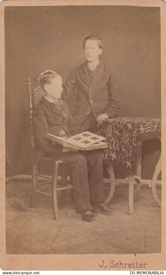 Twins Gemini Boys With A Book Atelier Schretter Krapina Toplitz Croatia - Alte (vor 1900)