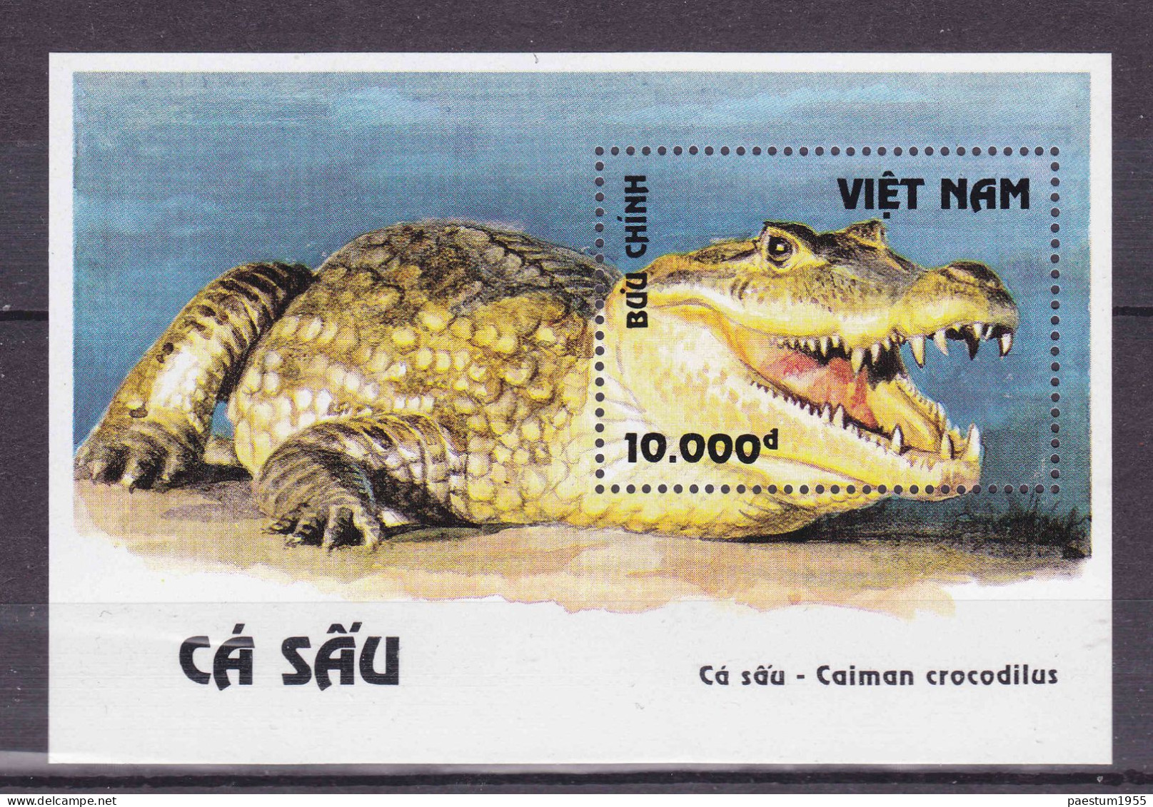 Feuillet Neuf** MNH 1994 Viêt-Nam Vietnam FAUNE : Caïman à Lunettes (Caiman Crocodilus) Mi:VN BL107 Yt:VN BF83 - Viêt-Nam