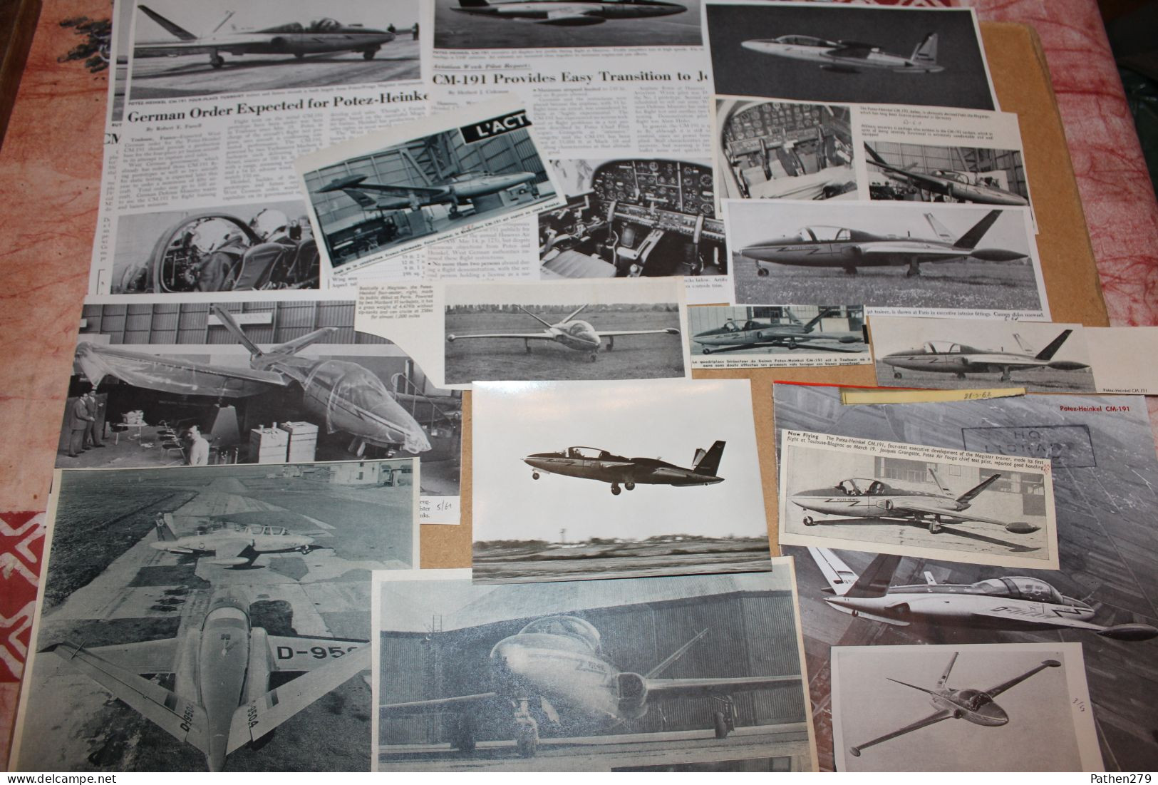 Lot De 77g D'anciennes Coupures De Presse Et Photo De L'aéronef Franco-allemand Potez-Heinkel CM-191 - Fliegerei