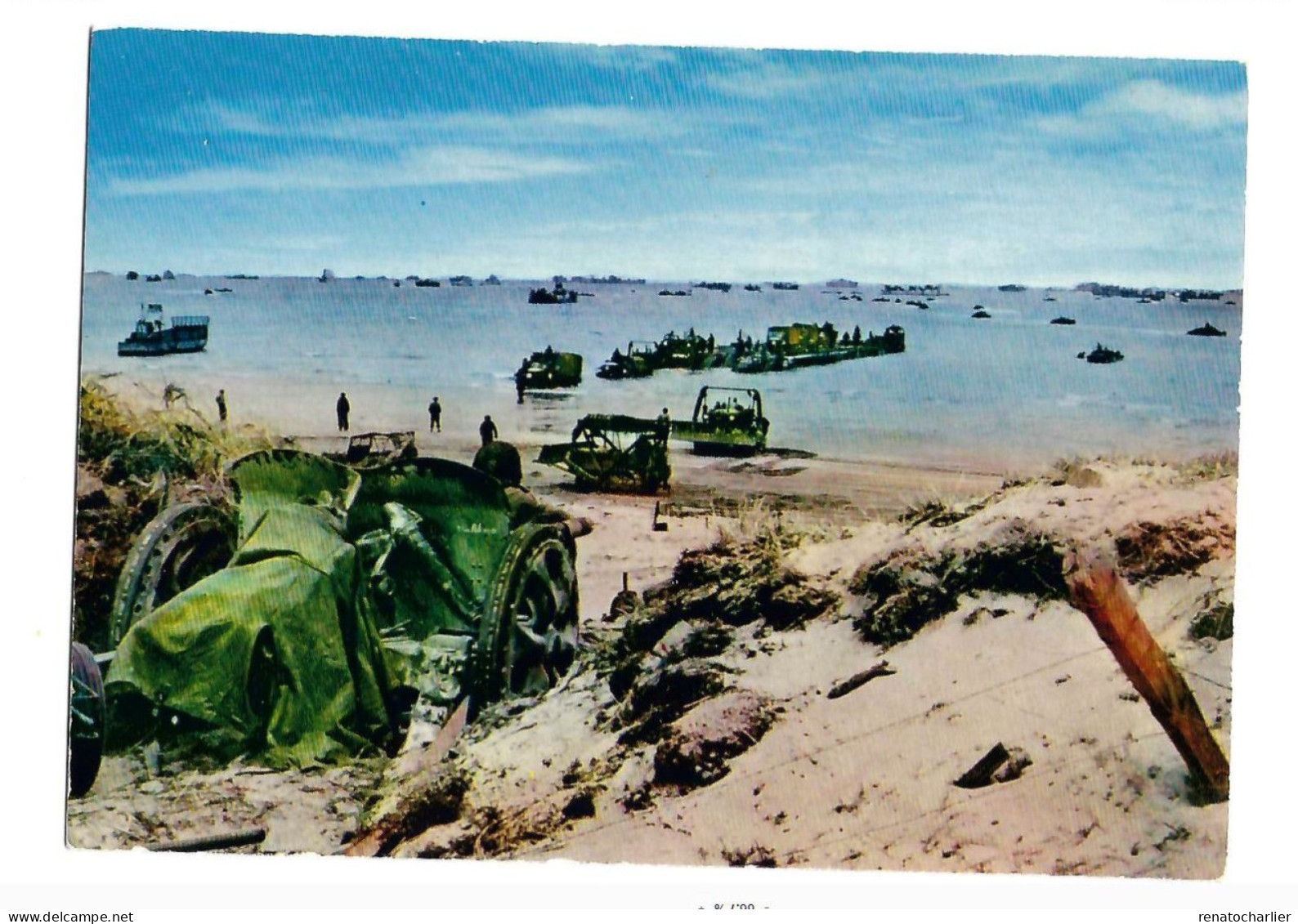 Débarquement En Normandie.L'arrivée Des Troupes Alliées,vue Des Côtes Normandes. - War 1939-45