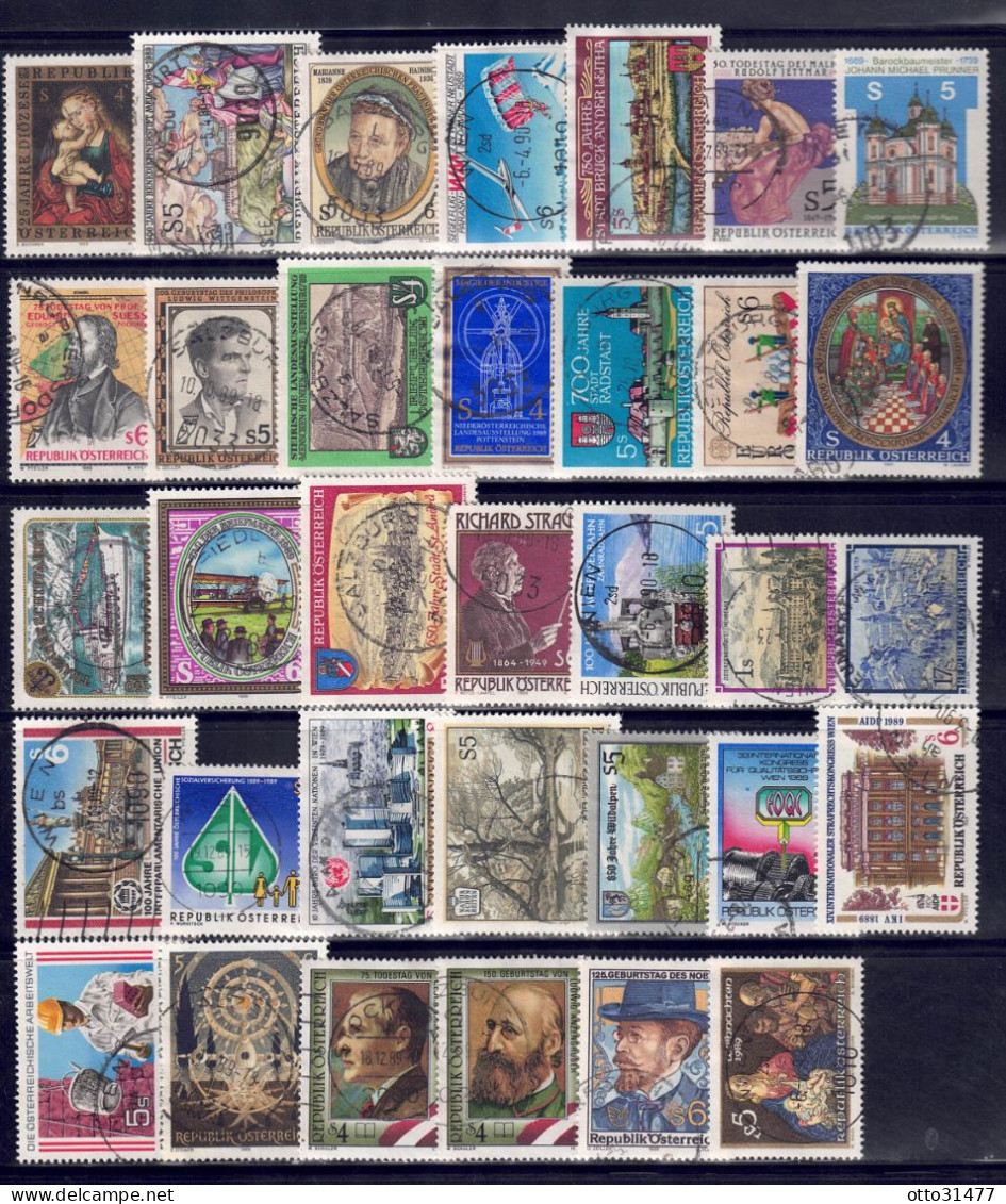 Österreich 1989 - Jahrgang Mit ANK-Nr. 1975 - 2008, MiNr. 1944 - 1977, Gestempelt / Used - Années Complètes