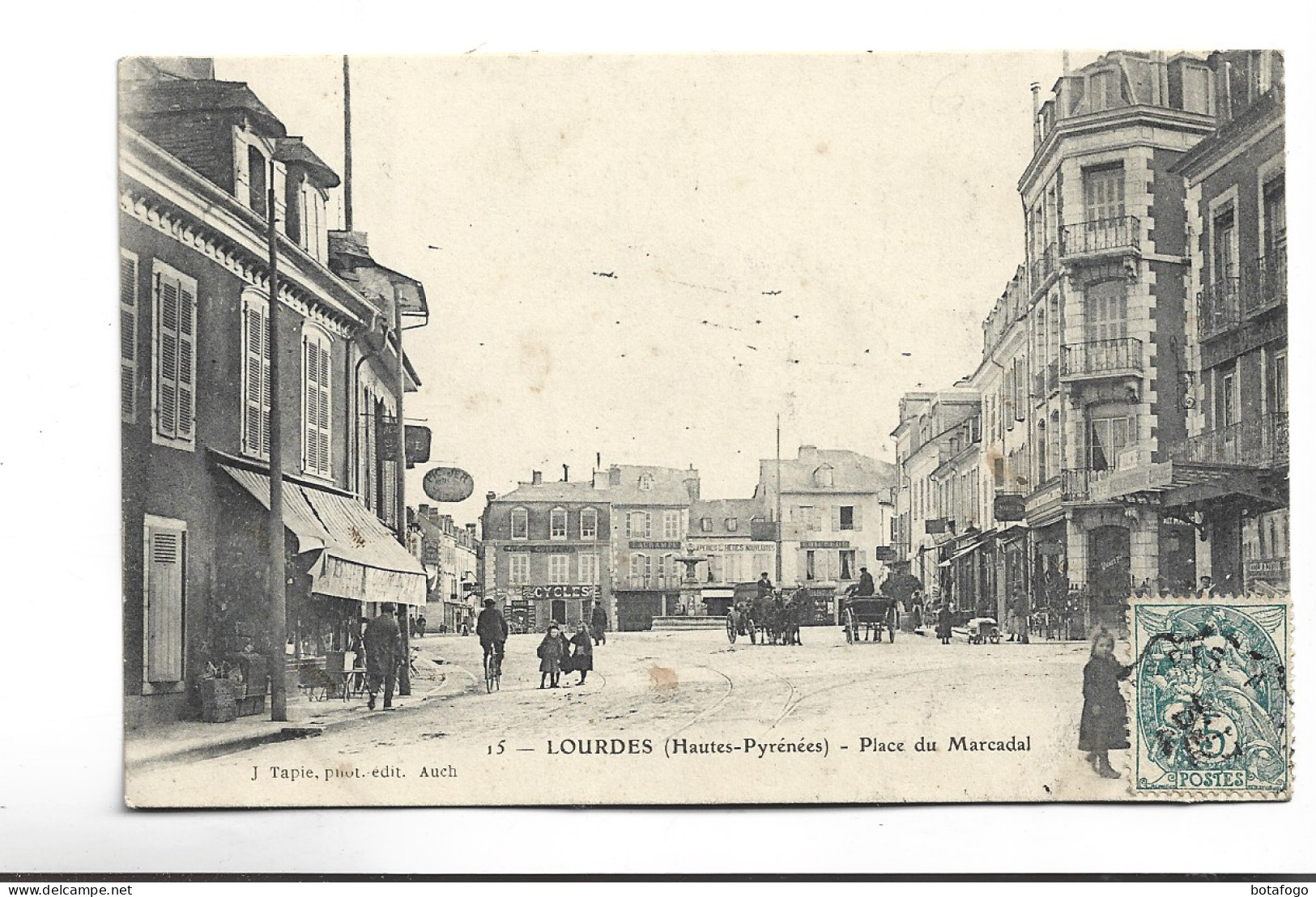 CPA  DPT 65 LOURDES , PLACE DU MARCADAL En 1904! - Lourdes